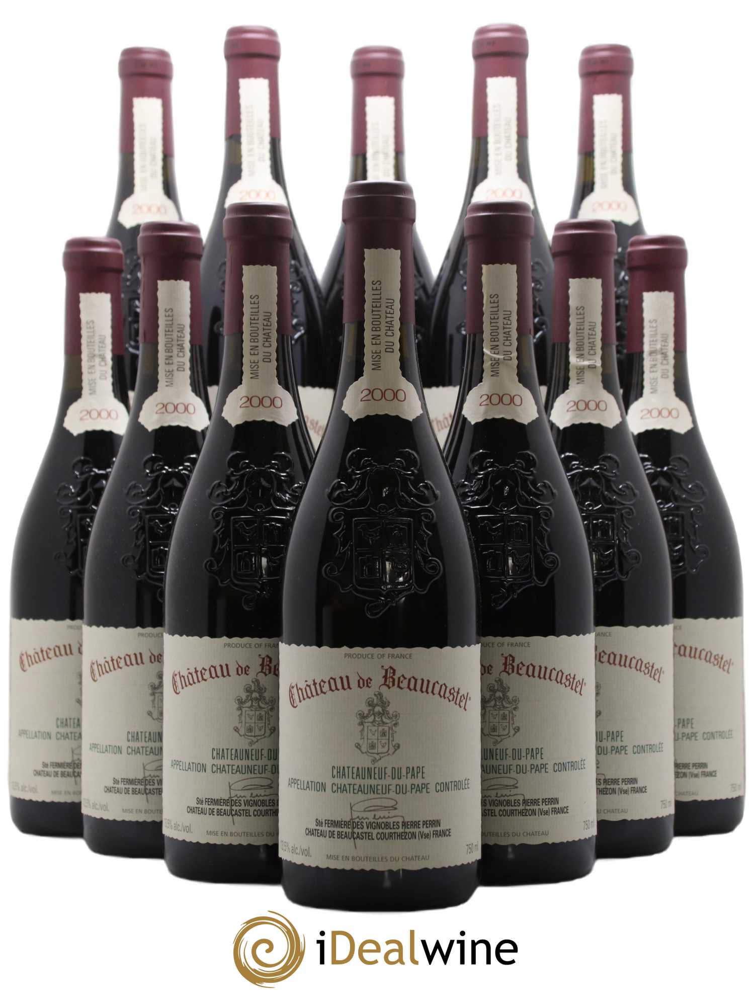 Châteauneuf-du-Pape Château de Beaucastel Famille Perrin 2000 - Lot de 12 bouteilles - 0