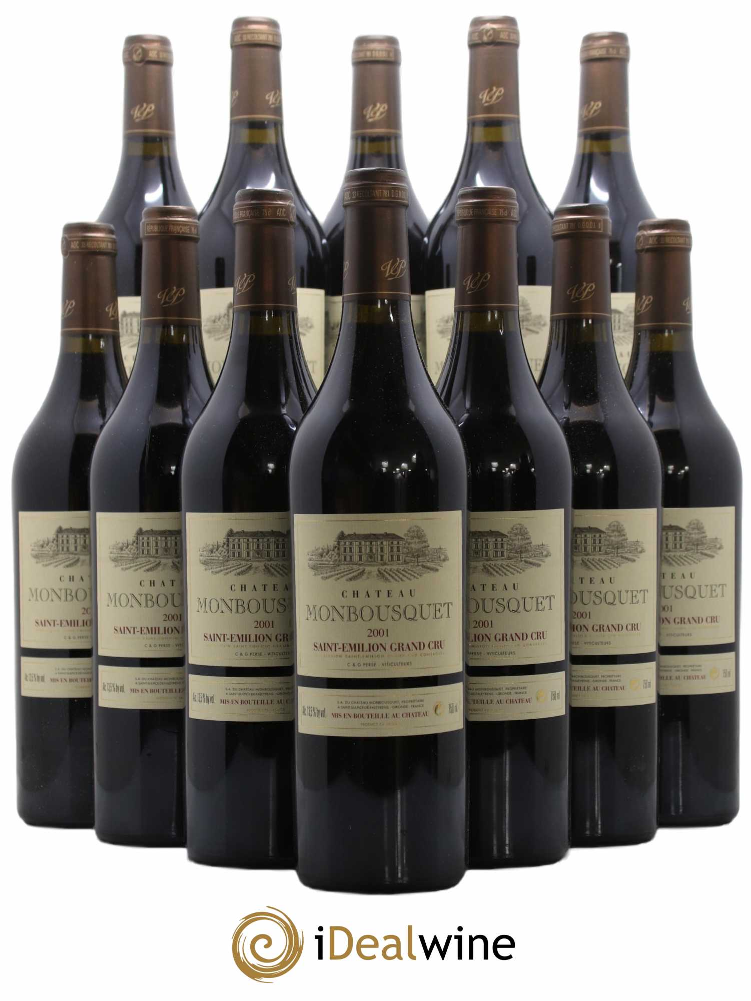 Château Monbousquet Grand Cru Classé 2001 - Lot de 12 bouteilles - 0