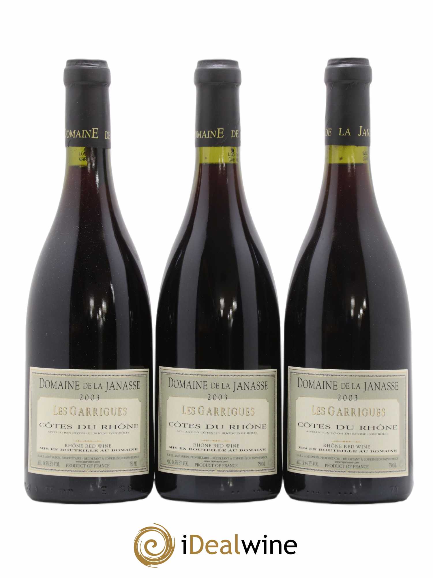 Côtes-du-Rhône La Janasse (Domaine de) Les Garrigues Aimé Sabon 2003 - Lot de 12 bouteilles - 1