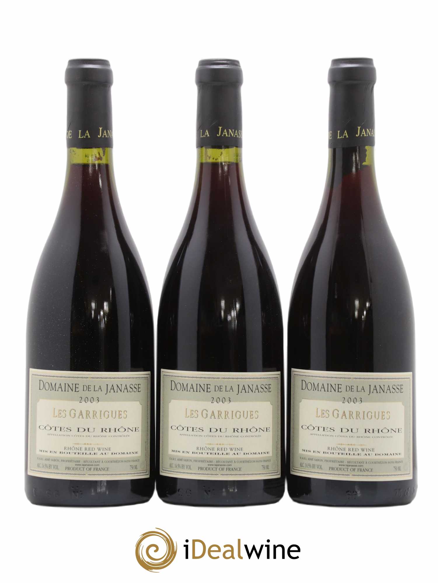 Côtes-du-Rhône La Janasse (Domaine de) Les Garrigues Aimé Sabon 2003 - Lot de 12 bouteilles - 2