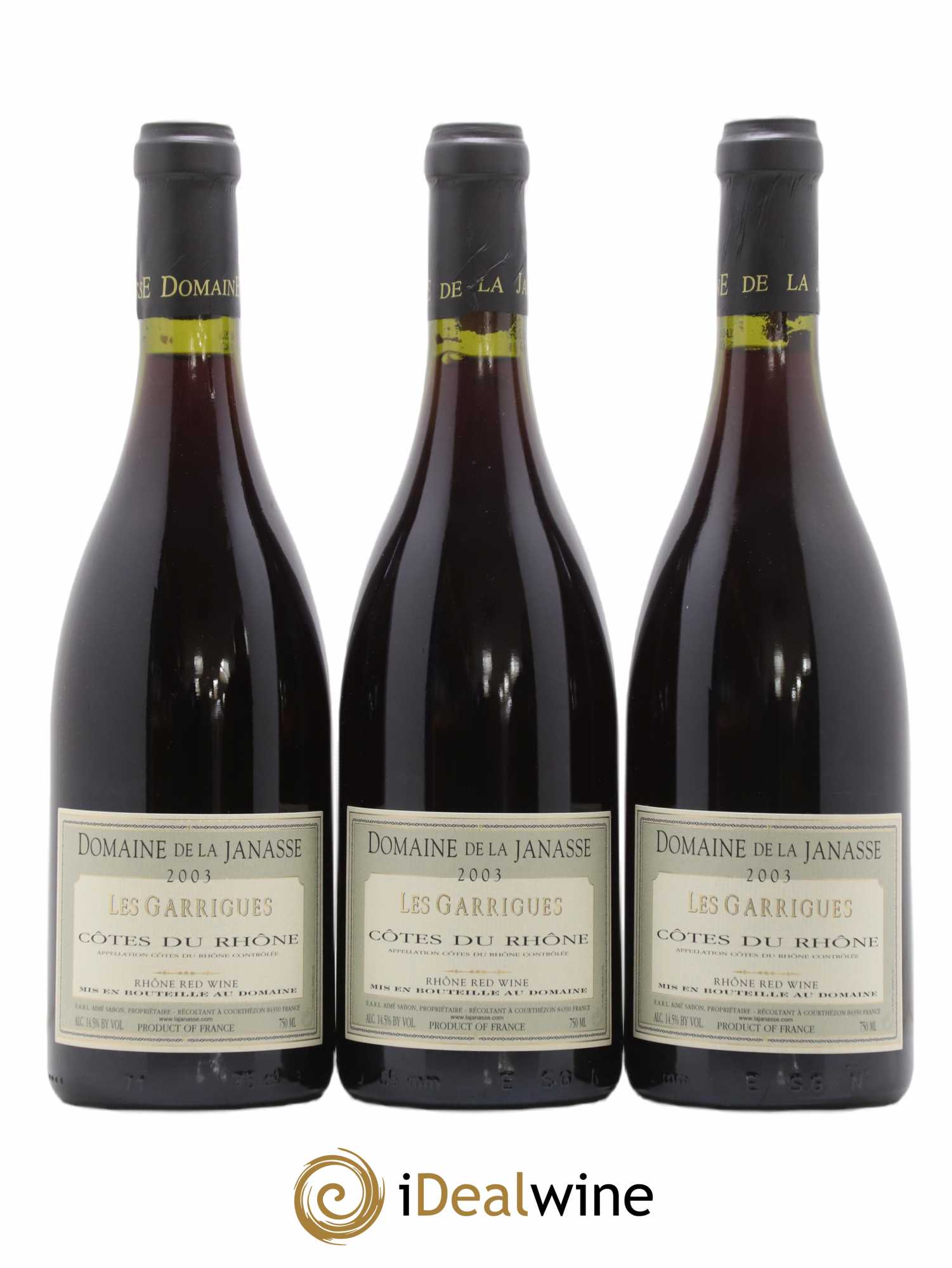 Côtes-du-Rhône La Janasse (Domaine de) Les Garrigues Aimé Sabon 2003 - Lot de 12 bouteilles - 3