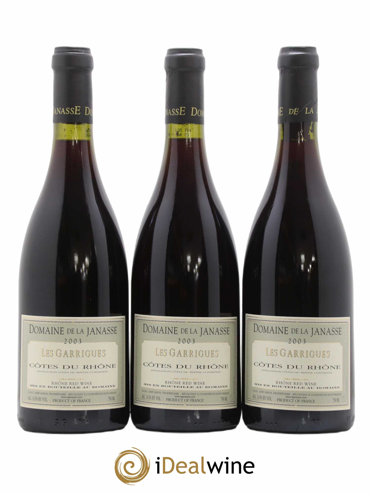 Côtes-du-Rhône La Janasse (Domaine de) Les Garrigues Aimé Sabon 2003 - Lot de 12 bouteilles - 4