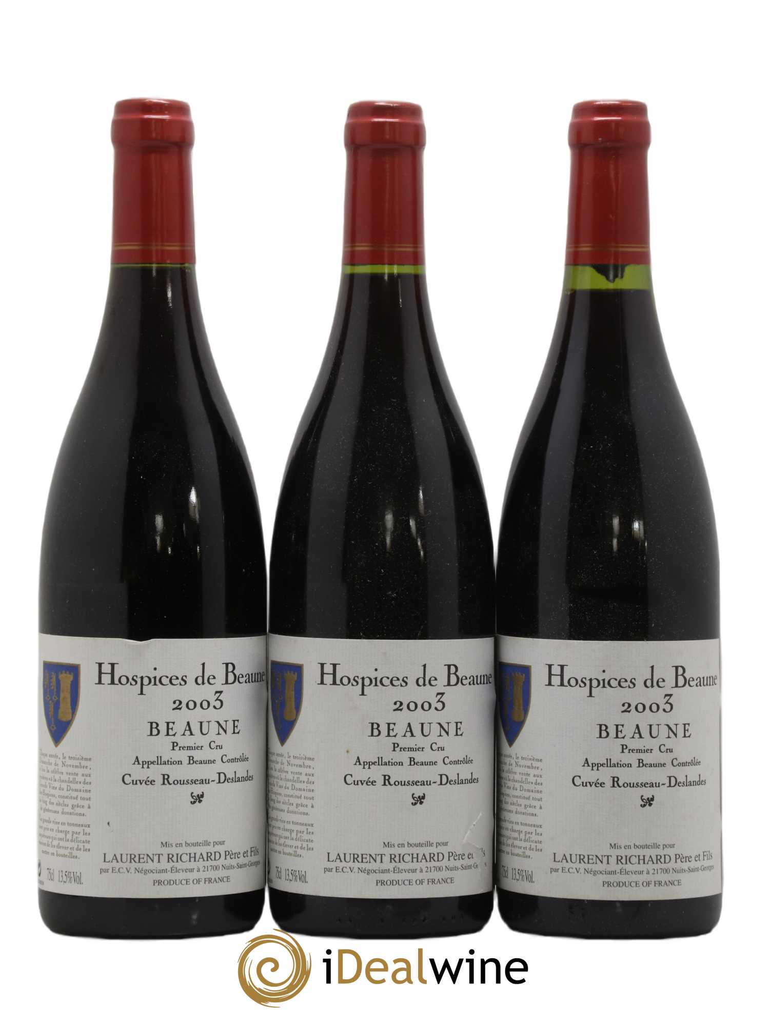 Beaune 1er Cru Rousseau Deslandes Hospices De Beaune 2003 - Lot de 3 bouteilles - 0