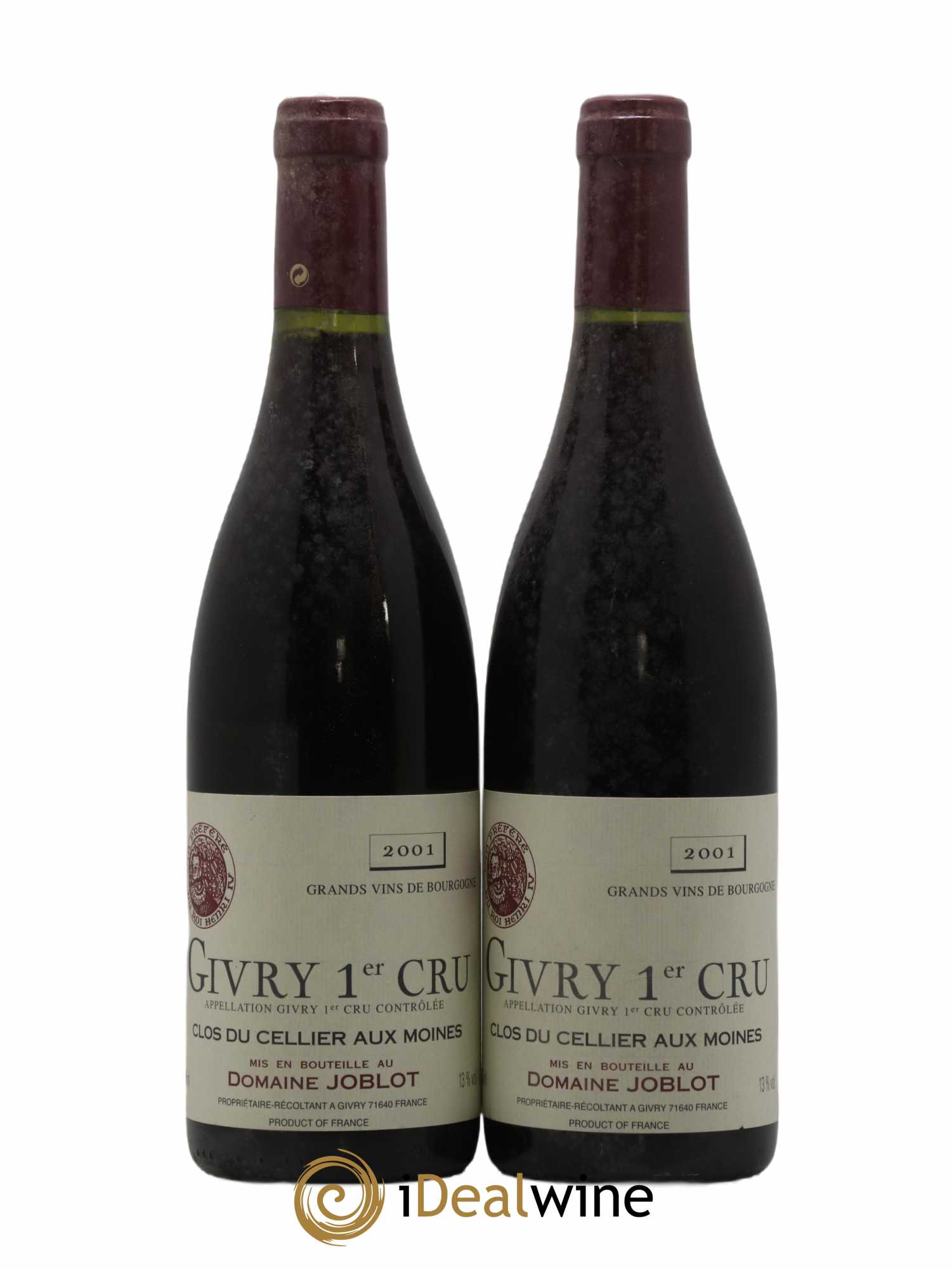 Givry 1er Cru Clos du Cellier aux Moines Joblot (Domaine) 2001 - Lot de 2 bouteilles - 0