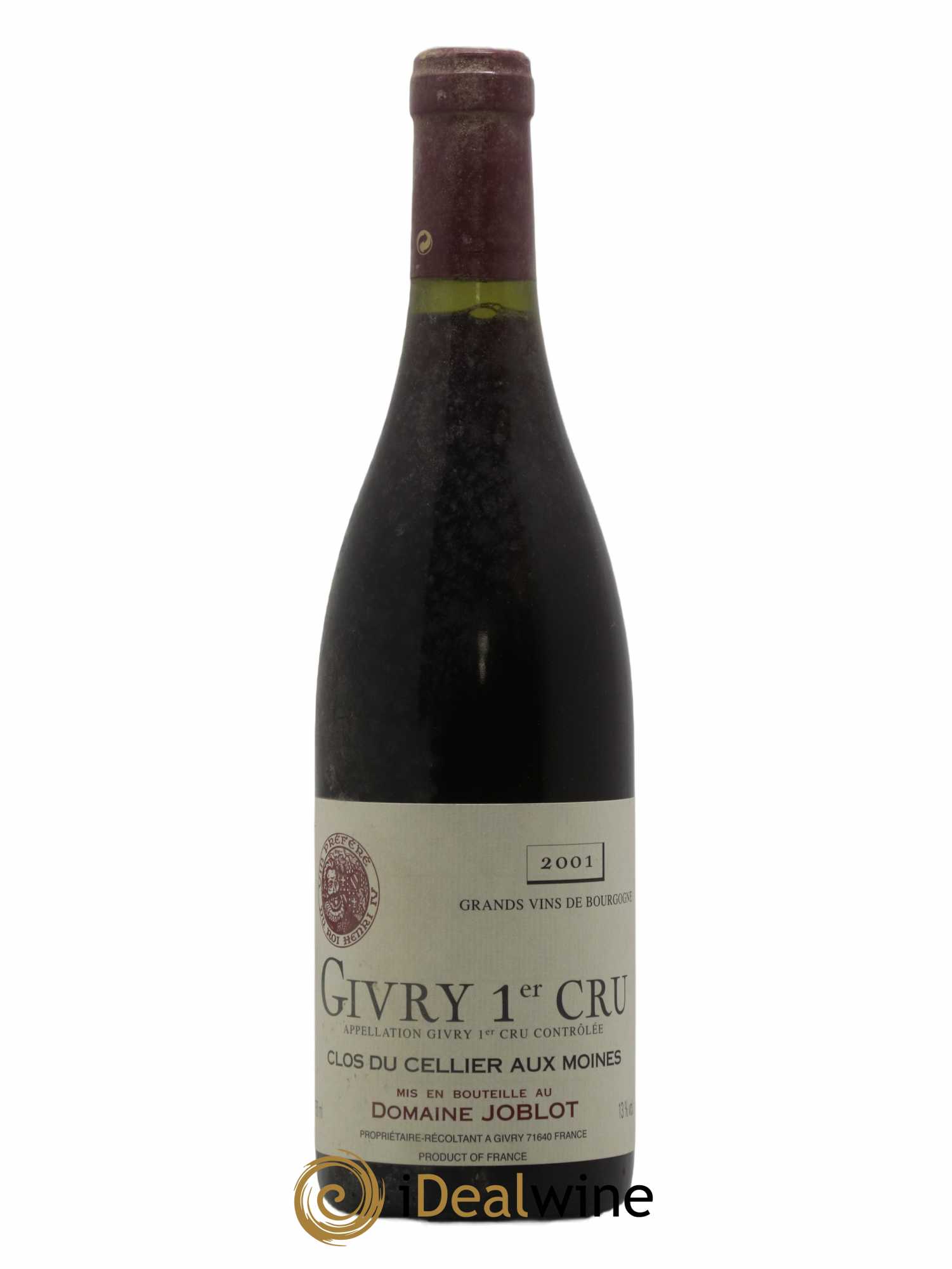 Givry 1er Cru Clos du Cellier aux Moines Joblot (Domaine) 2001 - Lot de 1 bouteille - 0