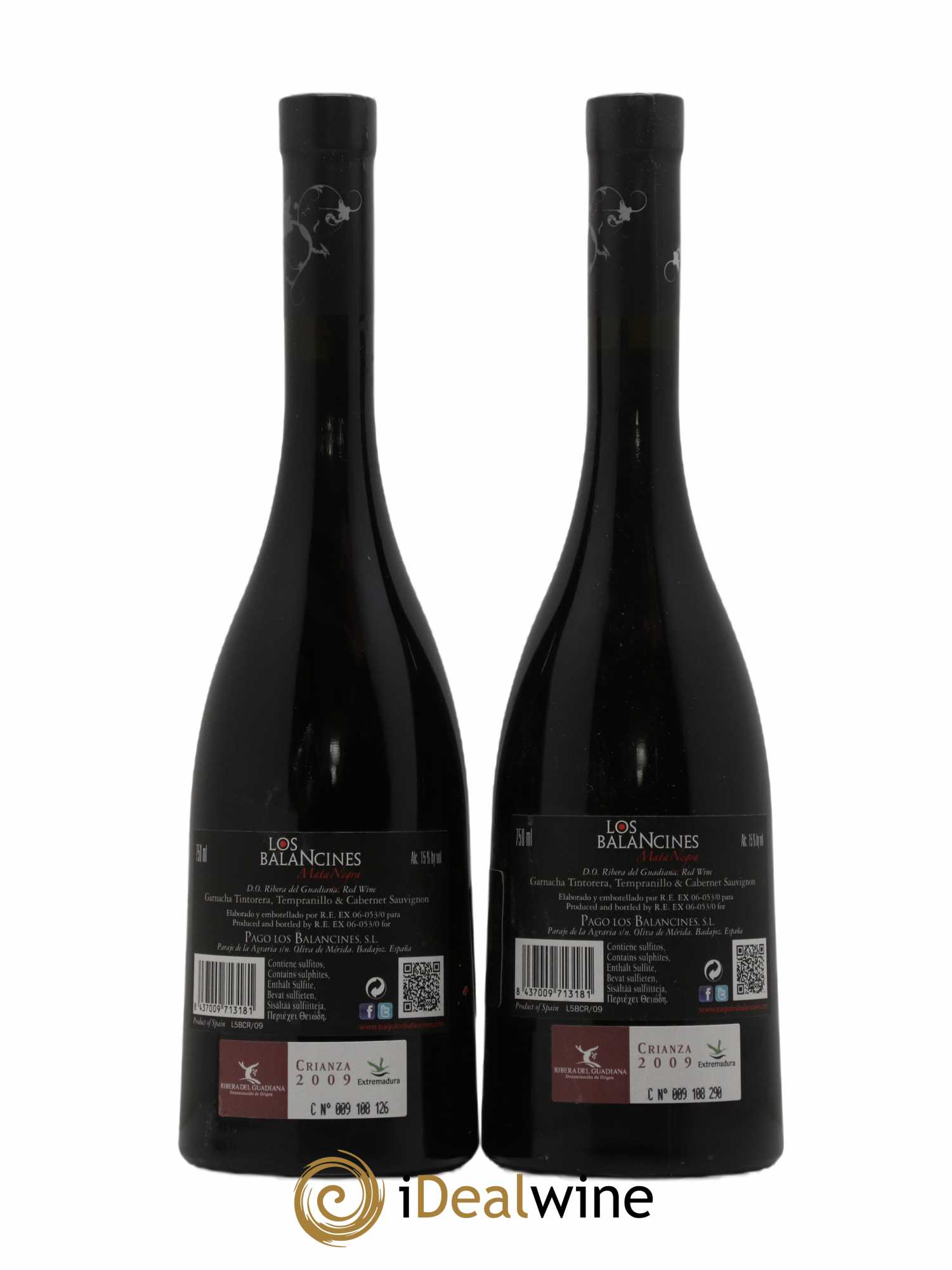 Espagne Ribera del Guadiana Mata Negra Los Balancines 2009 - Posten von 2 Flaschen - 1