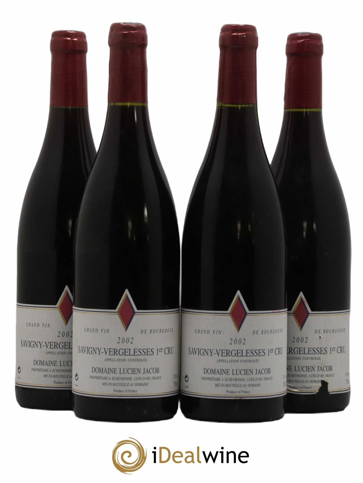Savigny-lès-Beaune 1er Cru Les Vergelesses Lucien Jacob 2002 - Posten von 4 Flaschen - 0