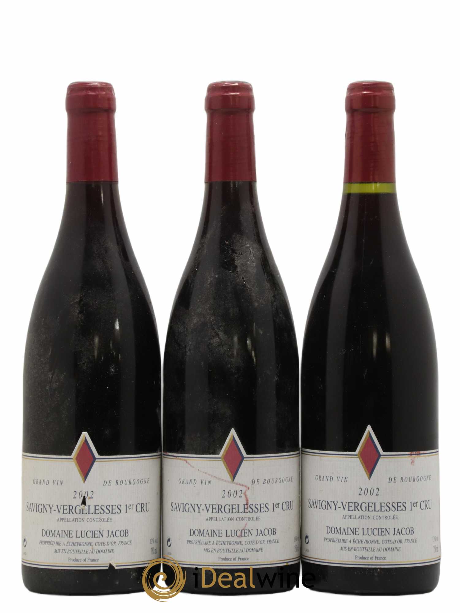 Savigny-lès-Beaune Les Vergelesses Lucien Jacob 2002 - Posten von 3 Flaschen - 0