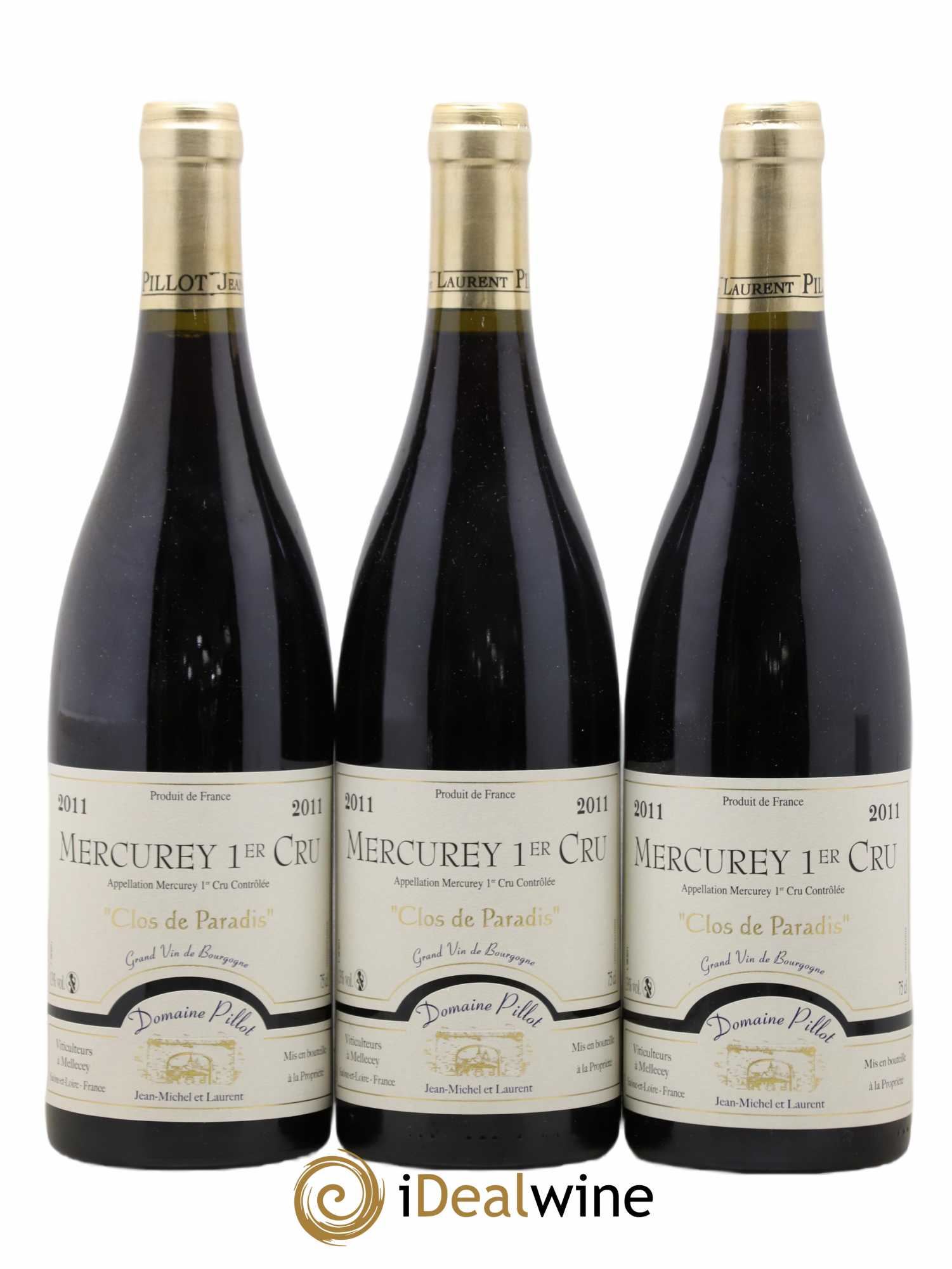 Mercurey 1er Cru Clos de Paradis Pillot 2011 - Posten von 3 Flaschen - 0