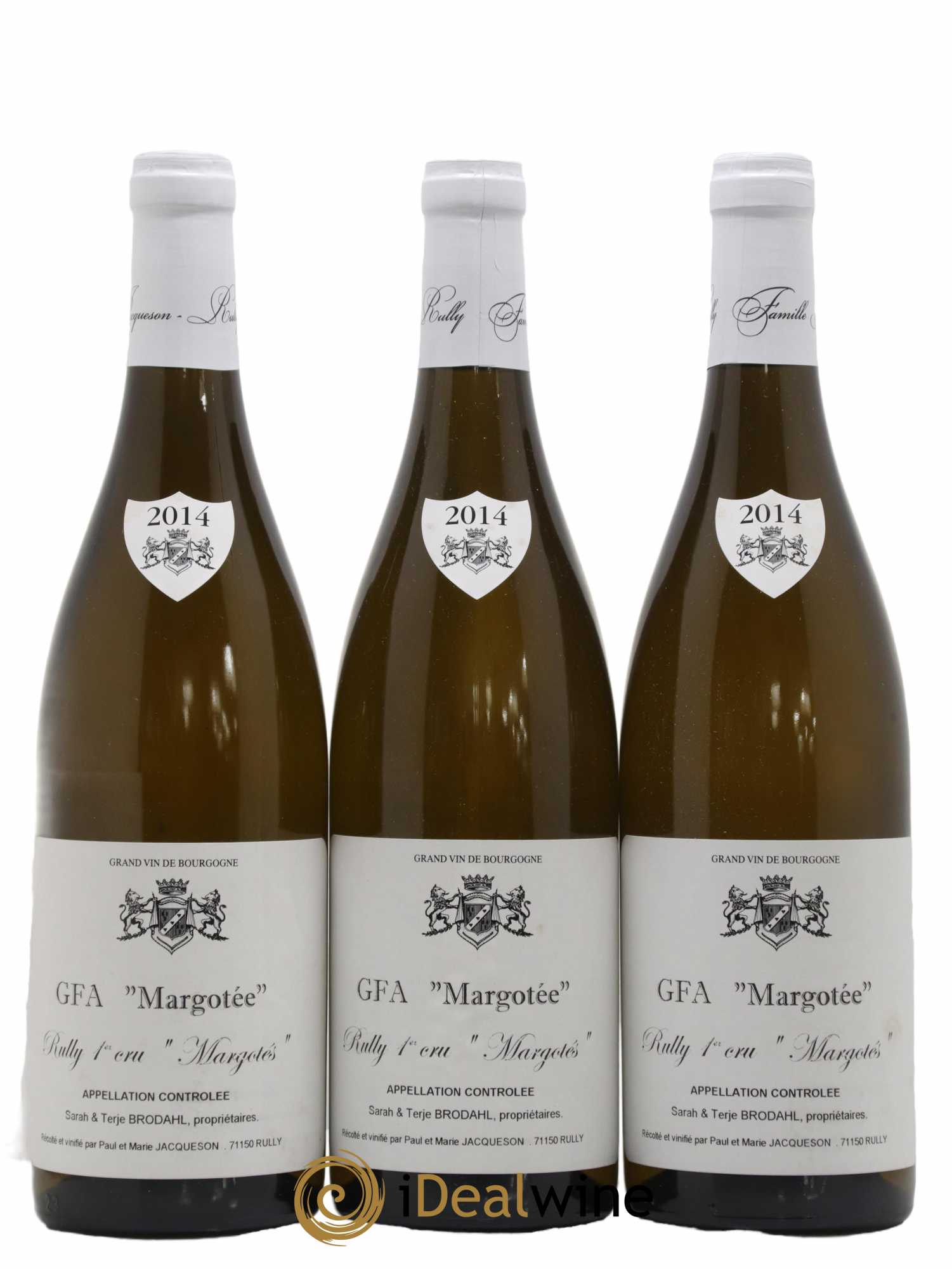 Rully 1er Cru Margotés Paul & Marie Jacqueson 2014 - Lot de 3 bouteilles - 0