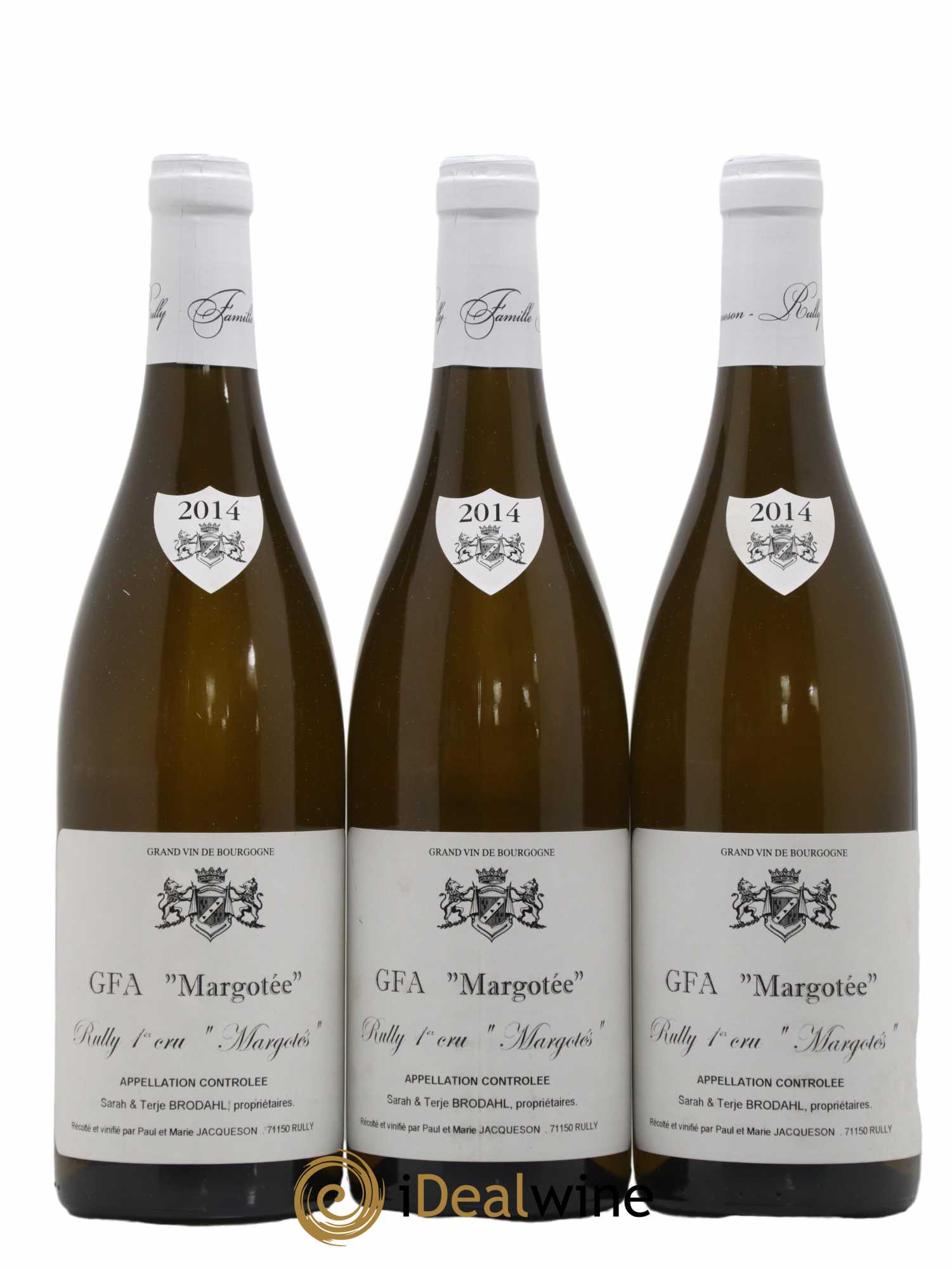 Rully 1er Cru Margotés Paul & Marie Jacqueson 2014 - Posten von 3 Flaschen - 0
