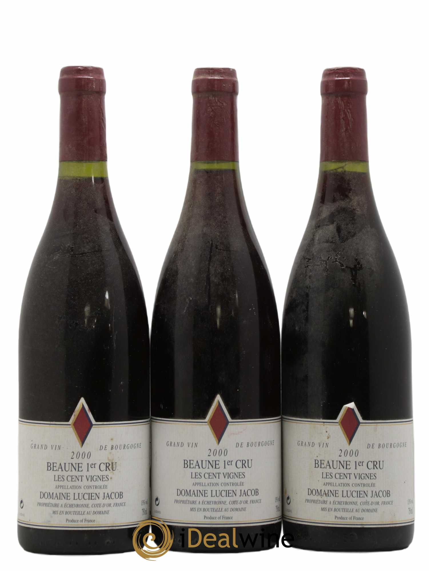 Beaune 1er Cru Les 100 Vignes Lucien Jacob 2000 - Posten von 3 Flaschen - 0