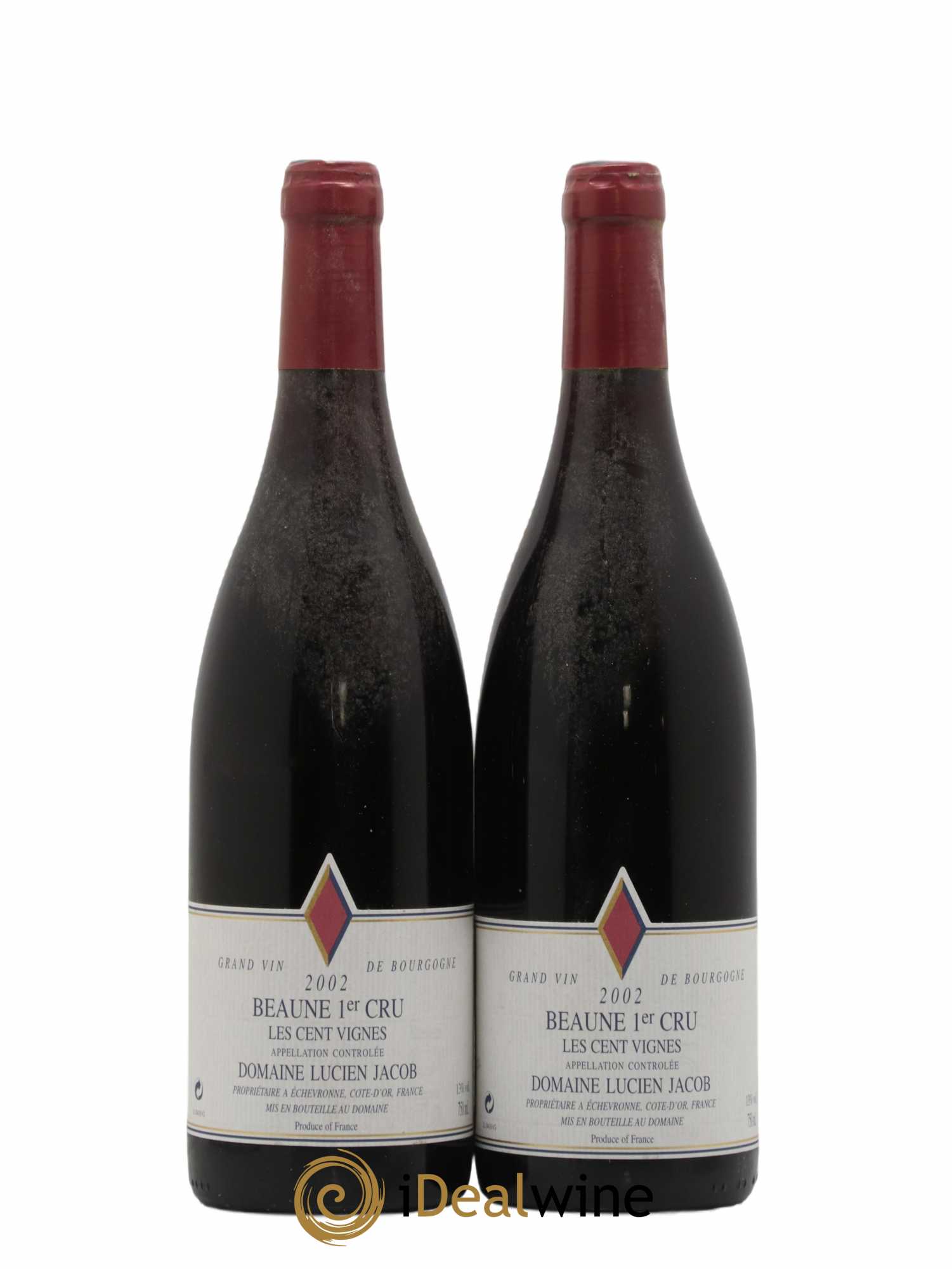 Beaune 1er Cru Les 100 Vignes Lucien Jacob 2002 - Posten von 2 Flaschen - 0