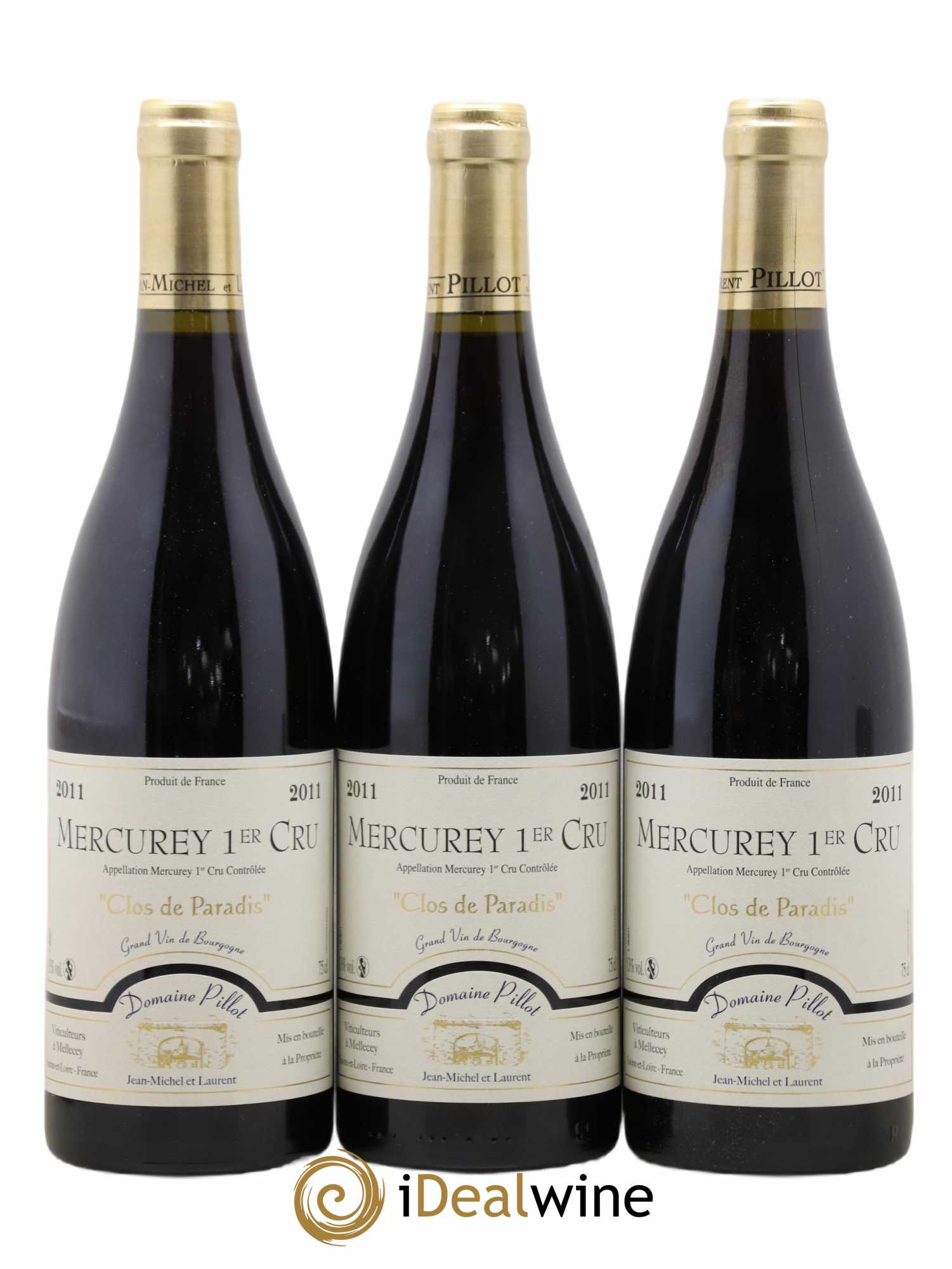 Mercurey 1er Cru Clos de Paradis Pillot 2011 - Posten von 3 Flaschen - 0