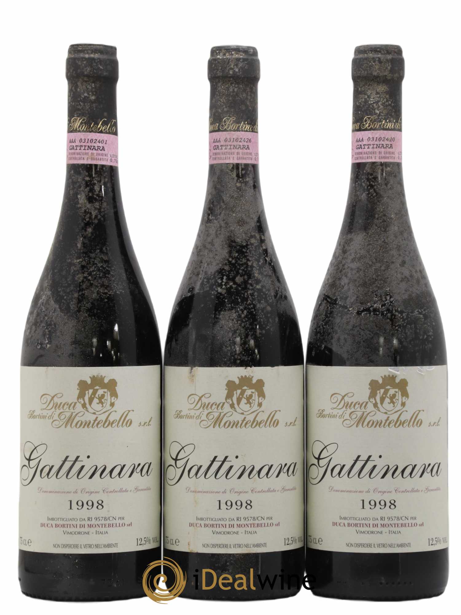 Gattinara DOCG Duca Bortini di Montebello 1998 - Posten von 3 Flaschen - 0