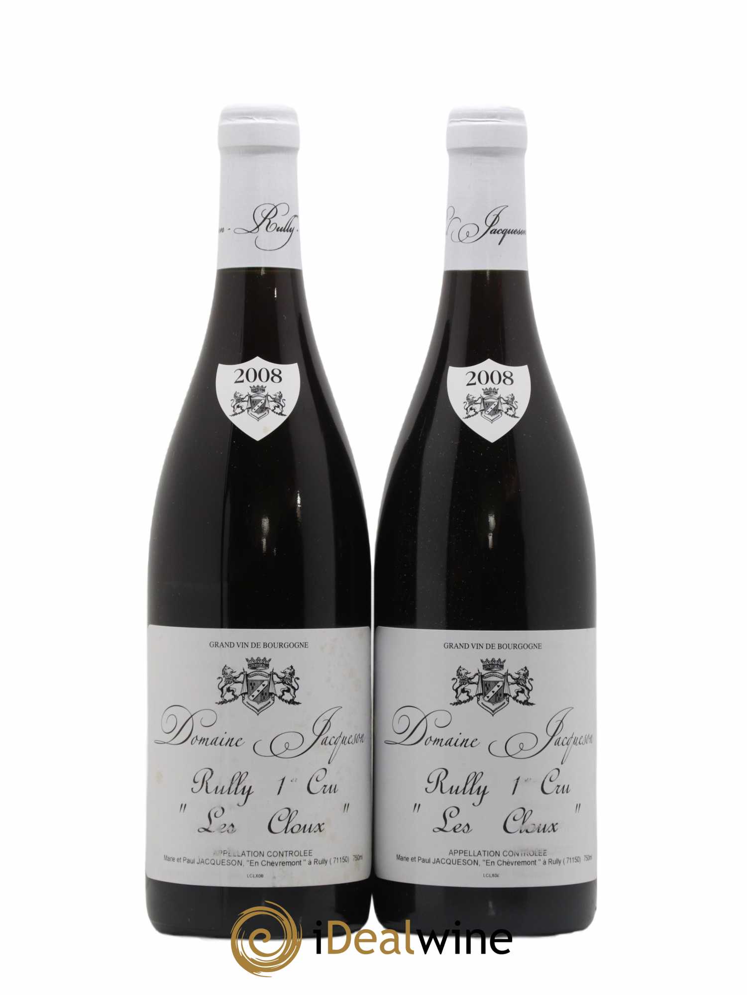 Rully 1er Cru Les Cloux Paul & Marie Jacqueson 2008 - Lot de 2 bouteilles - 0