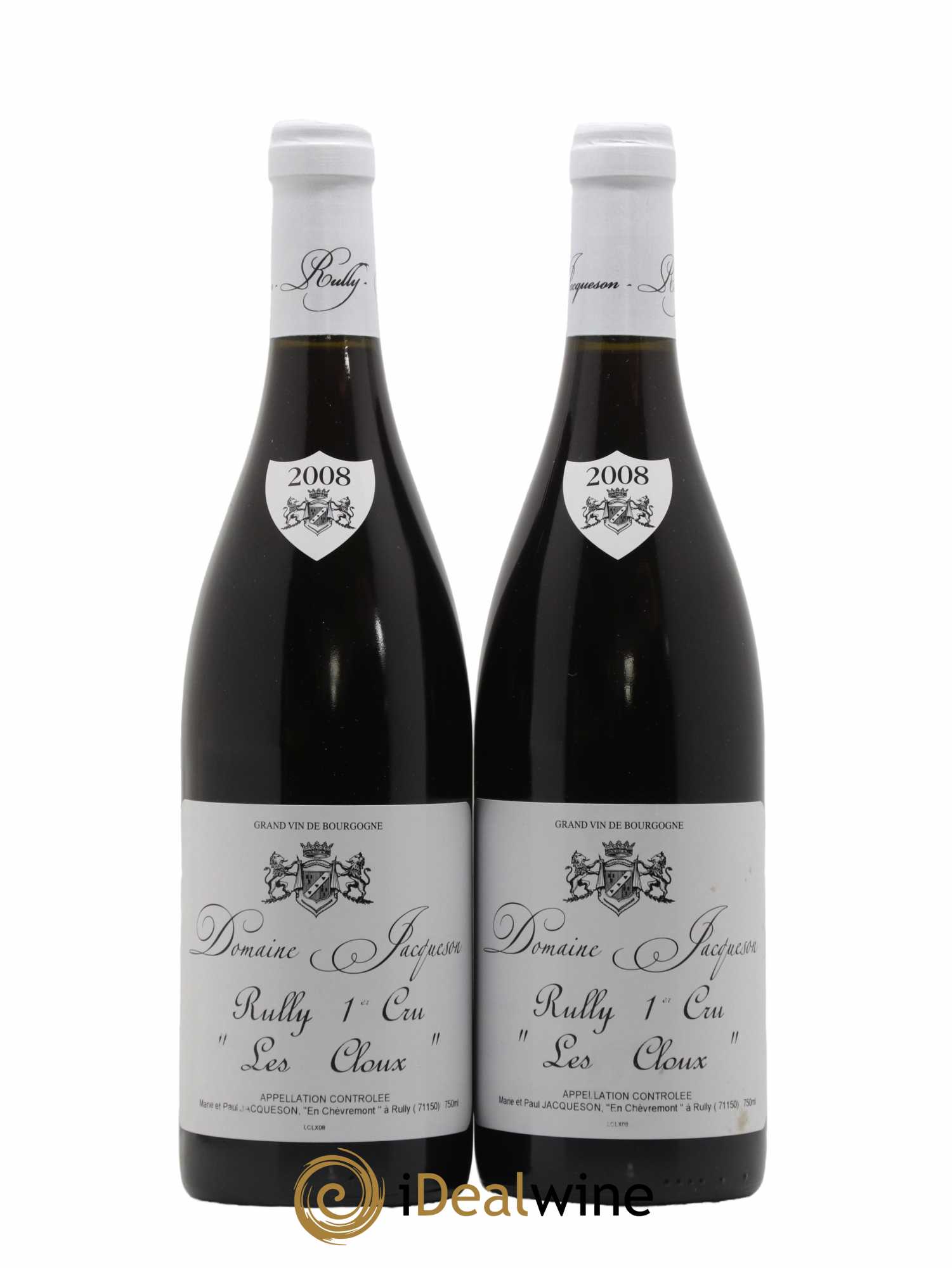 Rully 1er Cru Les Cloux Paul & Marie Jacqueson 2008 - Lot de 2 bouteilles - 0