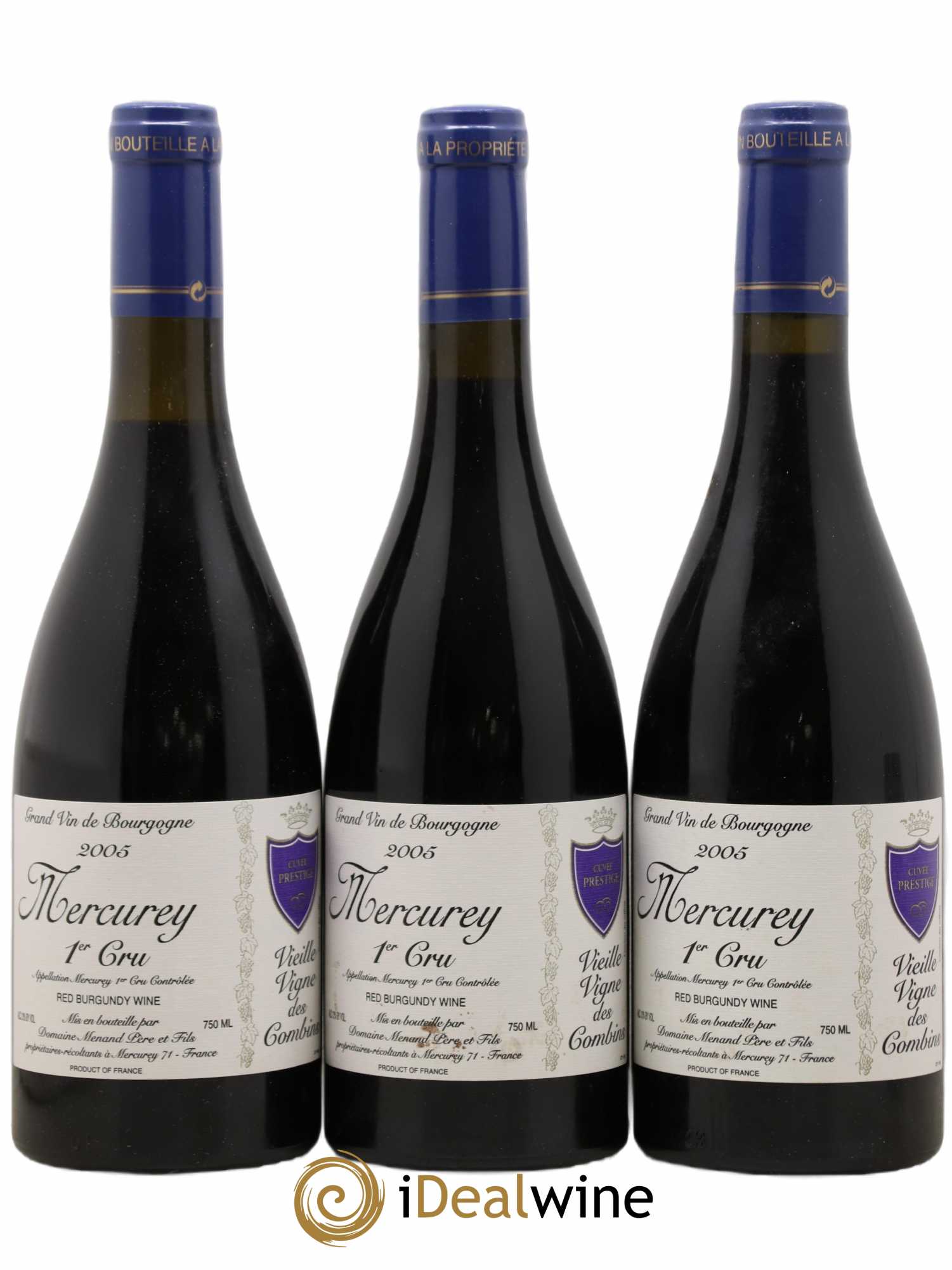 Mercurey 1er Cru Cuvée Prestige Vielle Vigne De Combins Menand Père Et Fils 2005 - Posten von 3 Flaschen - 0
