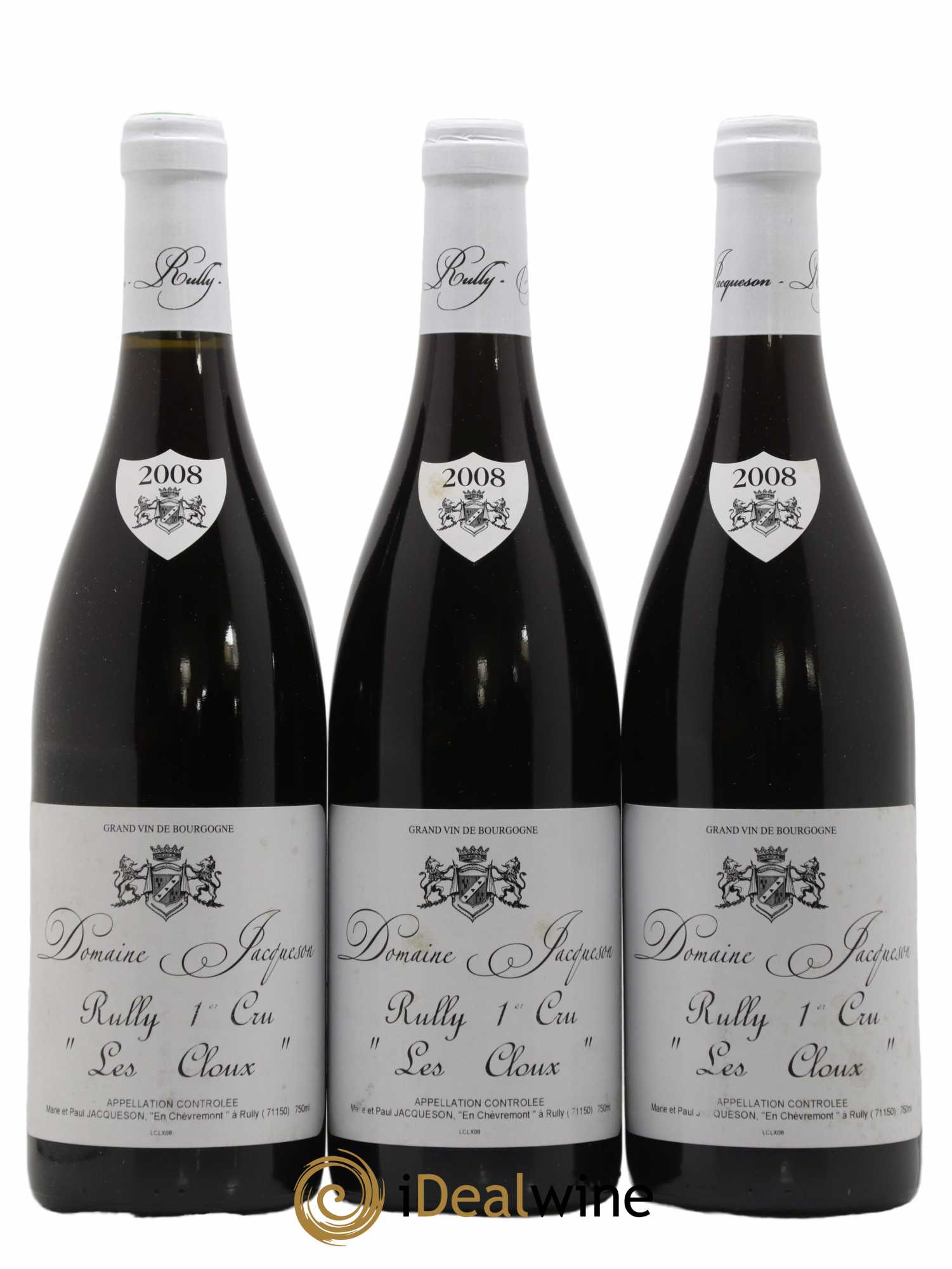 Rully 1er Cru Les Cloux Paul & Marie Jacqueson 2008 - Lot de 3 bouteilles - 0