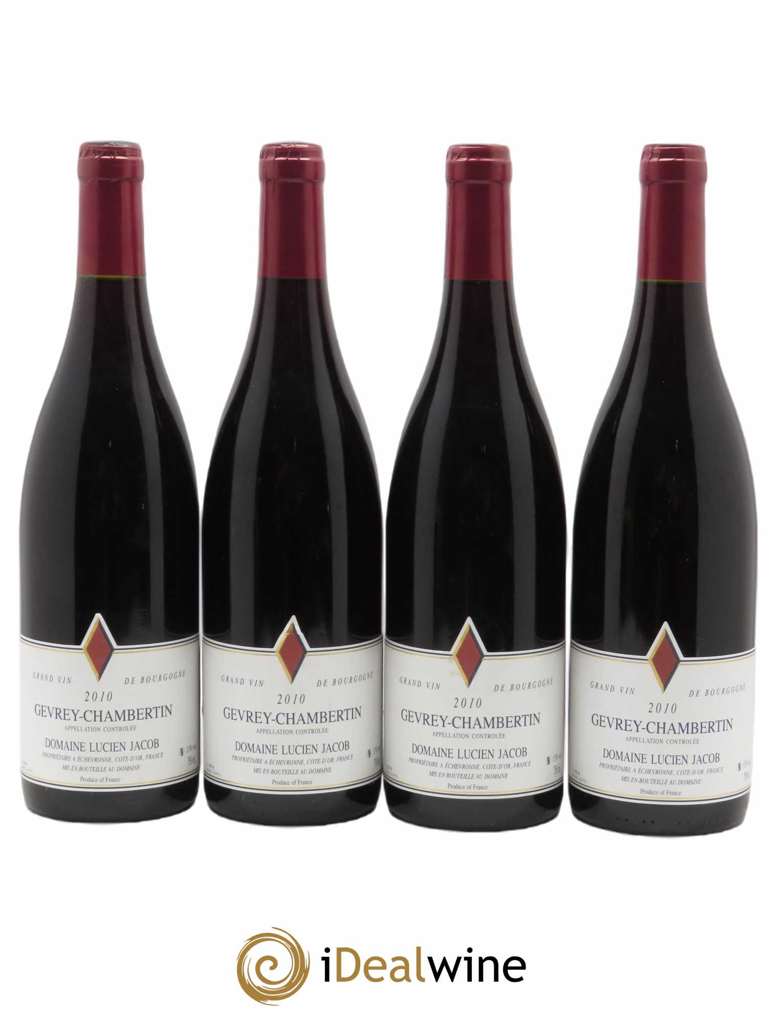 Gevrey-Chambertin Lucien Jacob 2010 - Lot de 4 bouteilles - 0