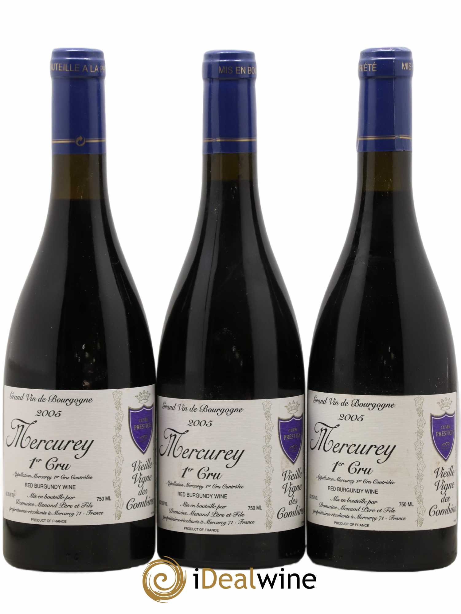 Mercurey 1er Cru Cuvée Prestige Vielle Vigne De Combins Menand Père Et Fils 2005 - Posten von 3 Flaschen - 0