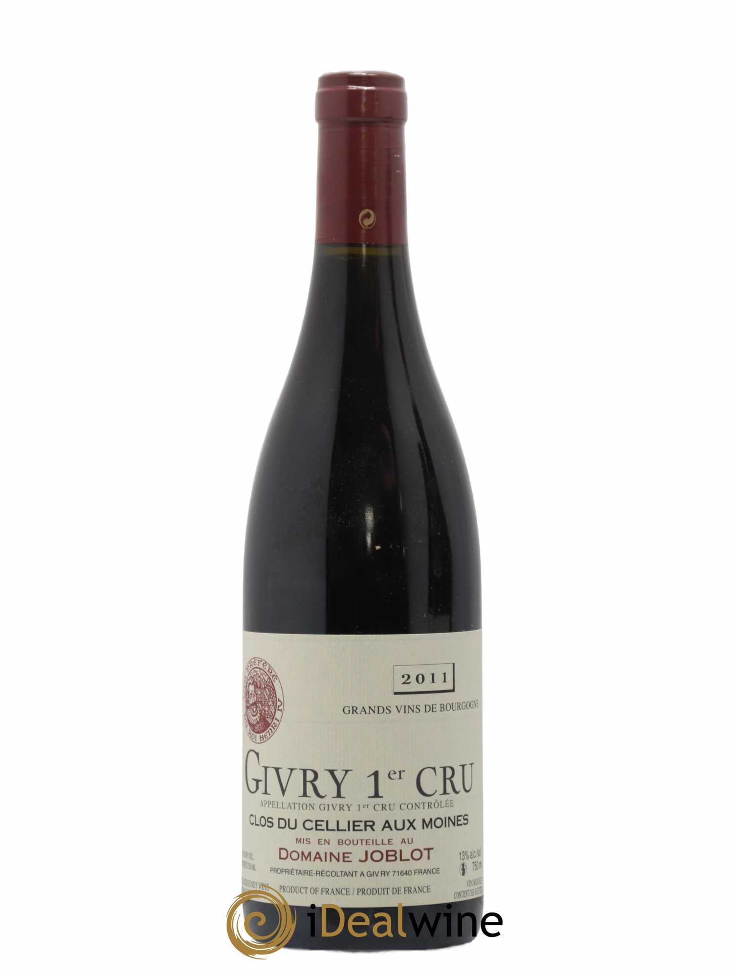 Givry 1er Cru Clos du Cellier aux Moines Joblot (Domaine) 2011 - Lot de 1 bouteille - 0