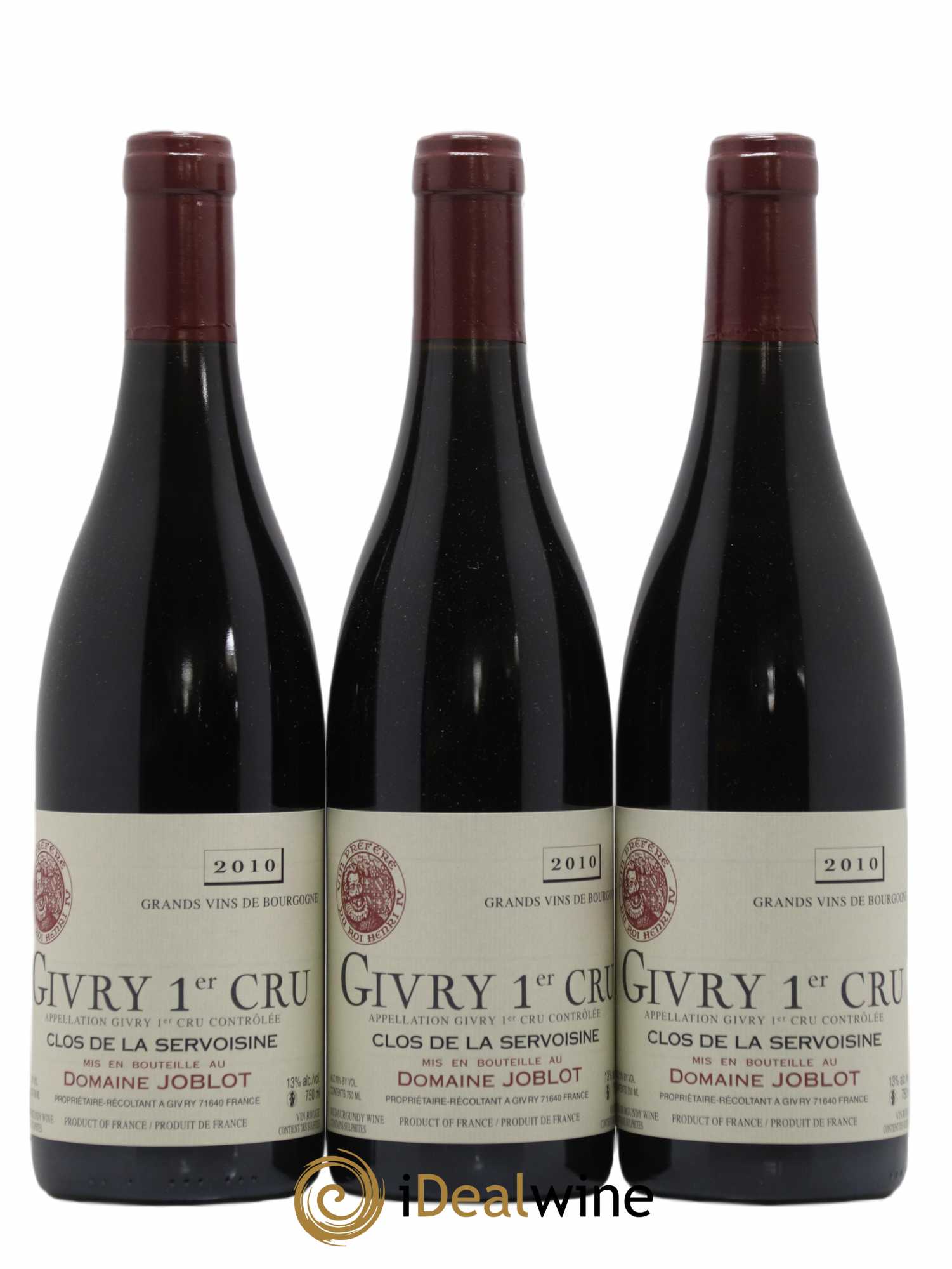 Givry 1er Cru Servoisine Joblot (Domaine) 2010 - Lot de 3 bouteilles - 0