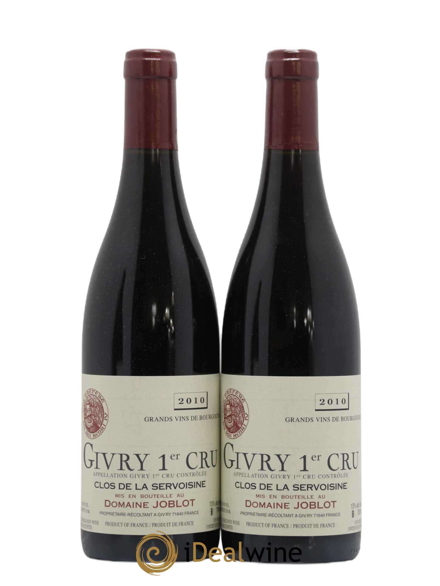 Givry 1er Cru Servoisine Joblot (Domaine) 2010 - Lot de 2 bouteilles - 0