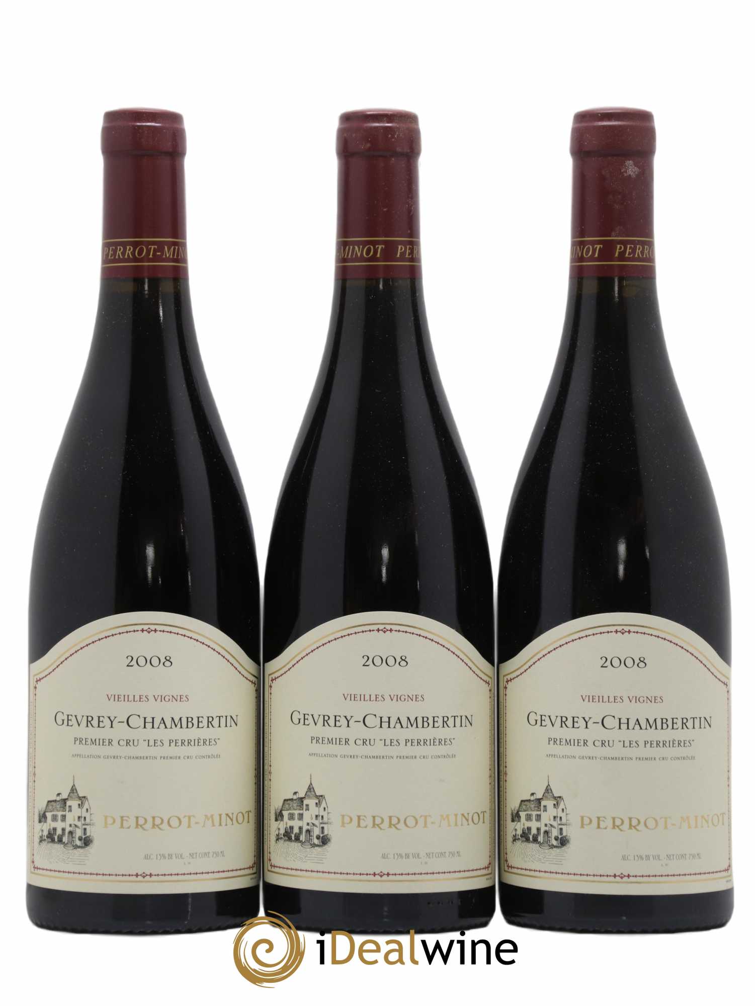 Gevrey-Chambertin 1er Cru Les Perrières Vieilles Vignes Perrot-Minot 2008 - Lot de 3 bouteilles - 0