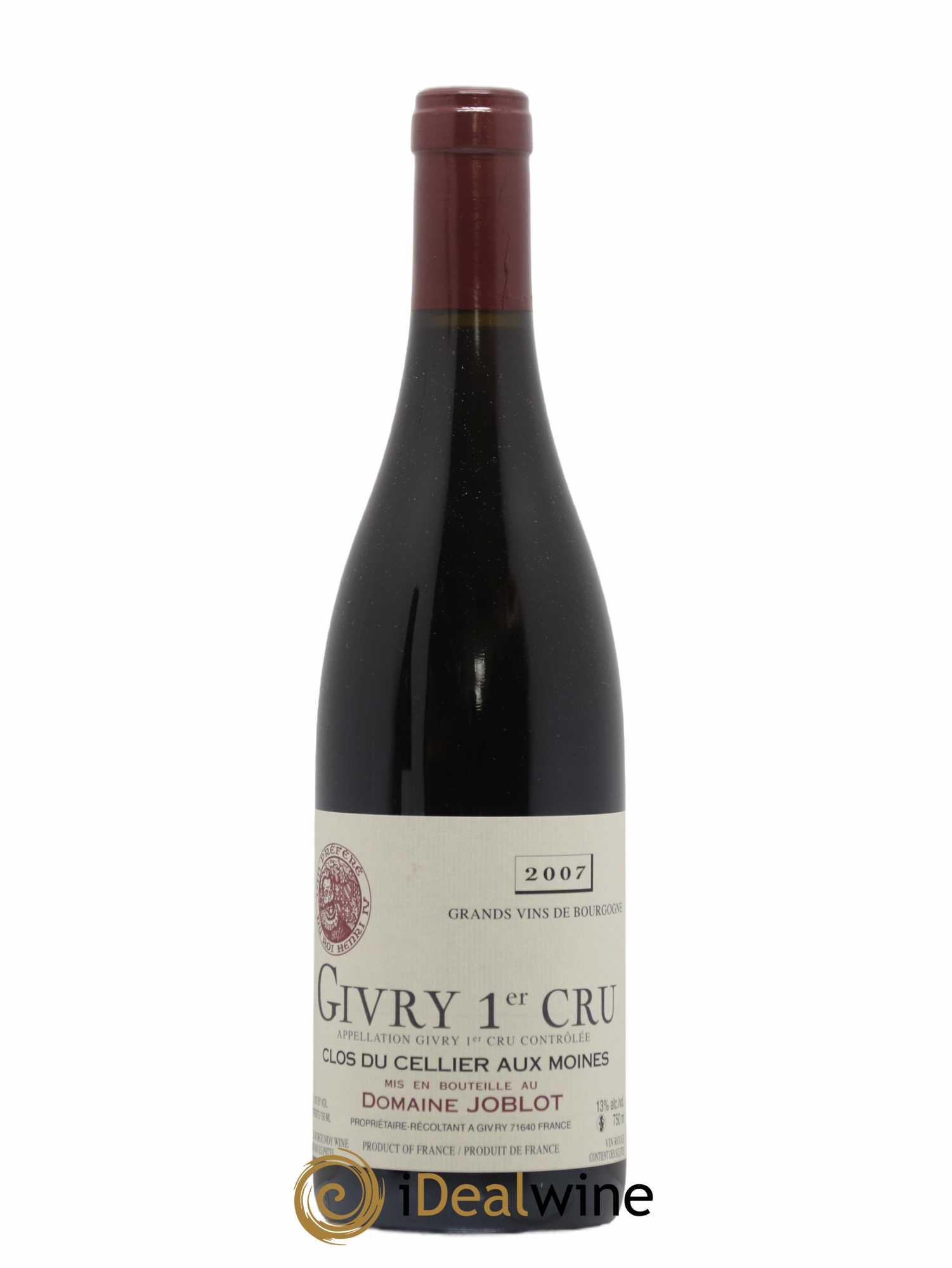 Givry 1er Cru Clos du Cellier aux Moines Joblot (Domaine) 2007 - Lot de 1 bouteille - 0