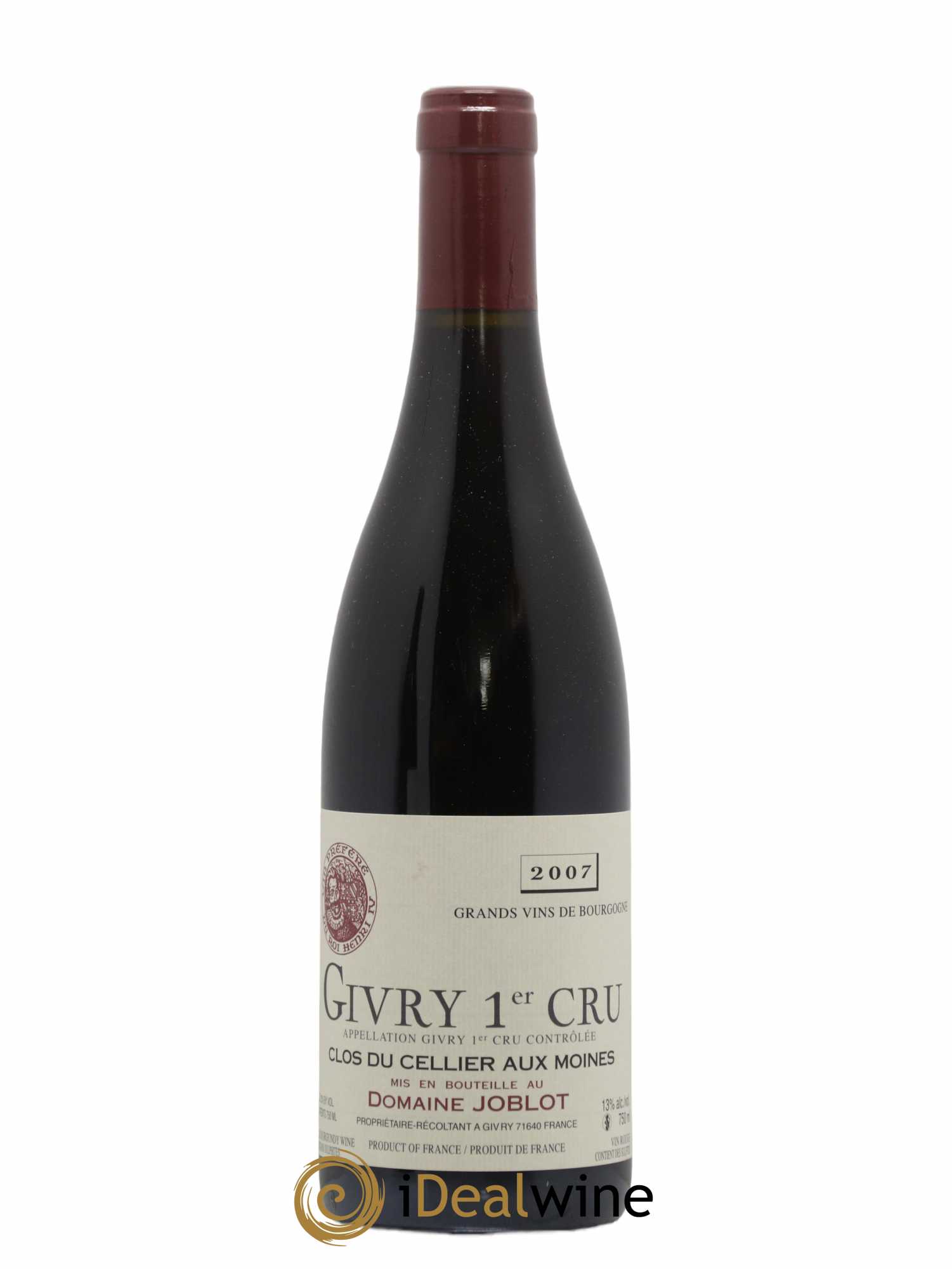 Givry 1er Cru Clos du Cellier aux Moines Joblot (Domaine) 2007 - Lot de 1 bouteille - 0