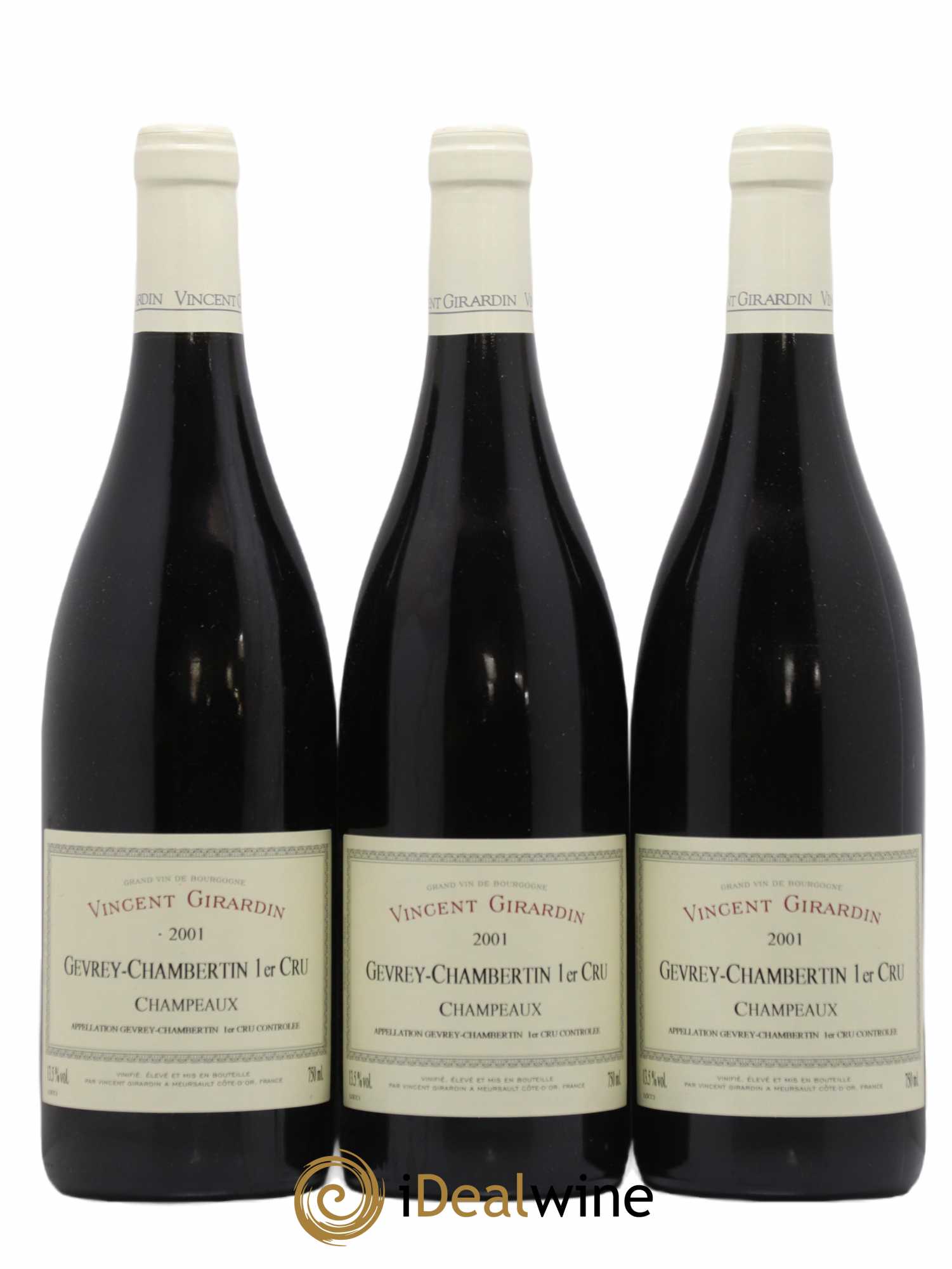 Gevrey-Chambertin 1er Cru Champeaux Vincent Girardin 2001 - Posten von 3 Flaschen - 0
