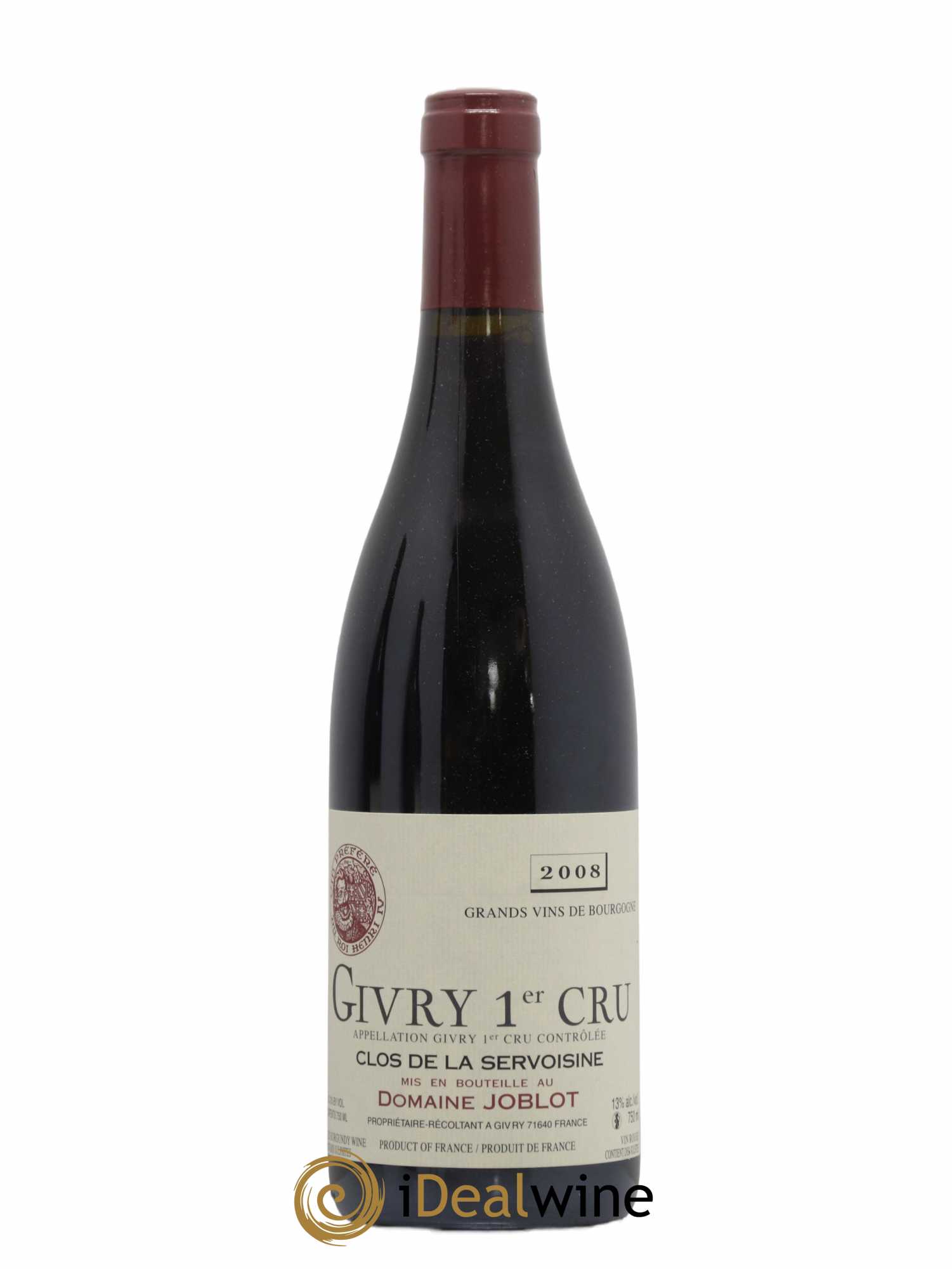 Givry 1er Cru Servoisine Joblot (Domaine) 2008 - Lot de 1 bouteille - 0