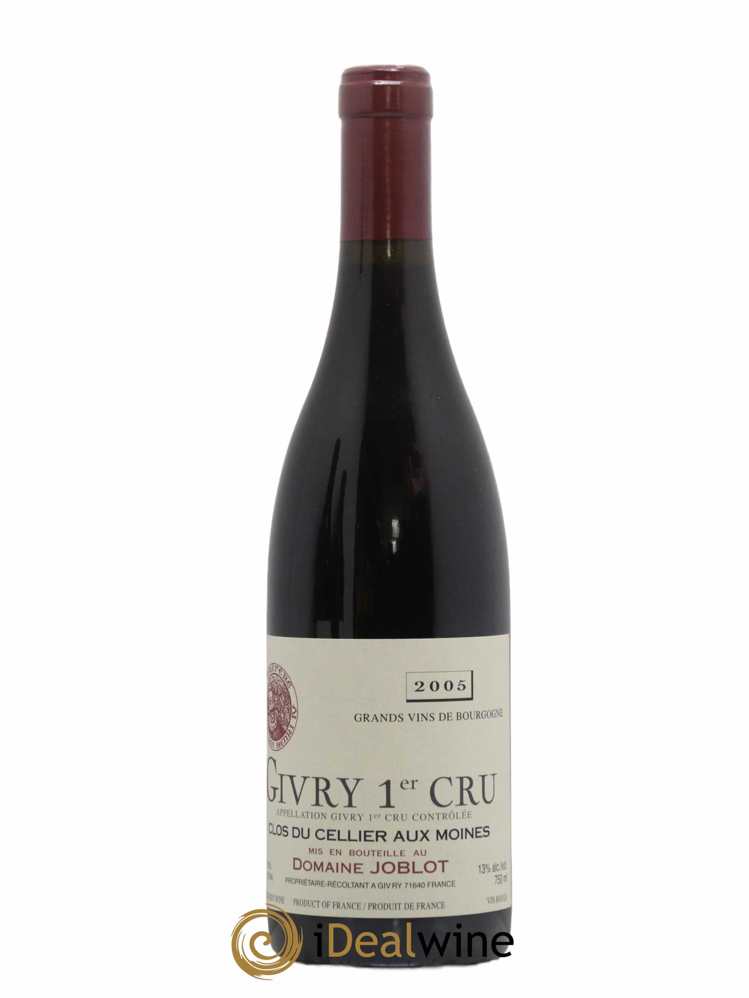 Givry 1er Cru Clos du Cellier aux Moines Joblot (Domaine) 2005 - Lot de 1 bouteille - 0