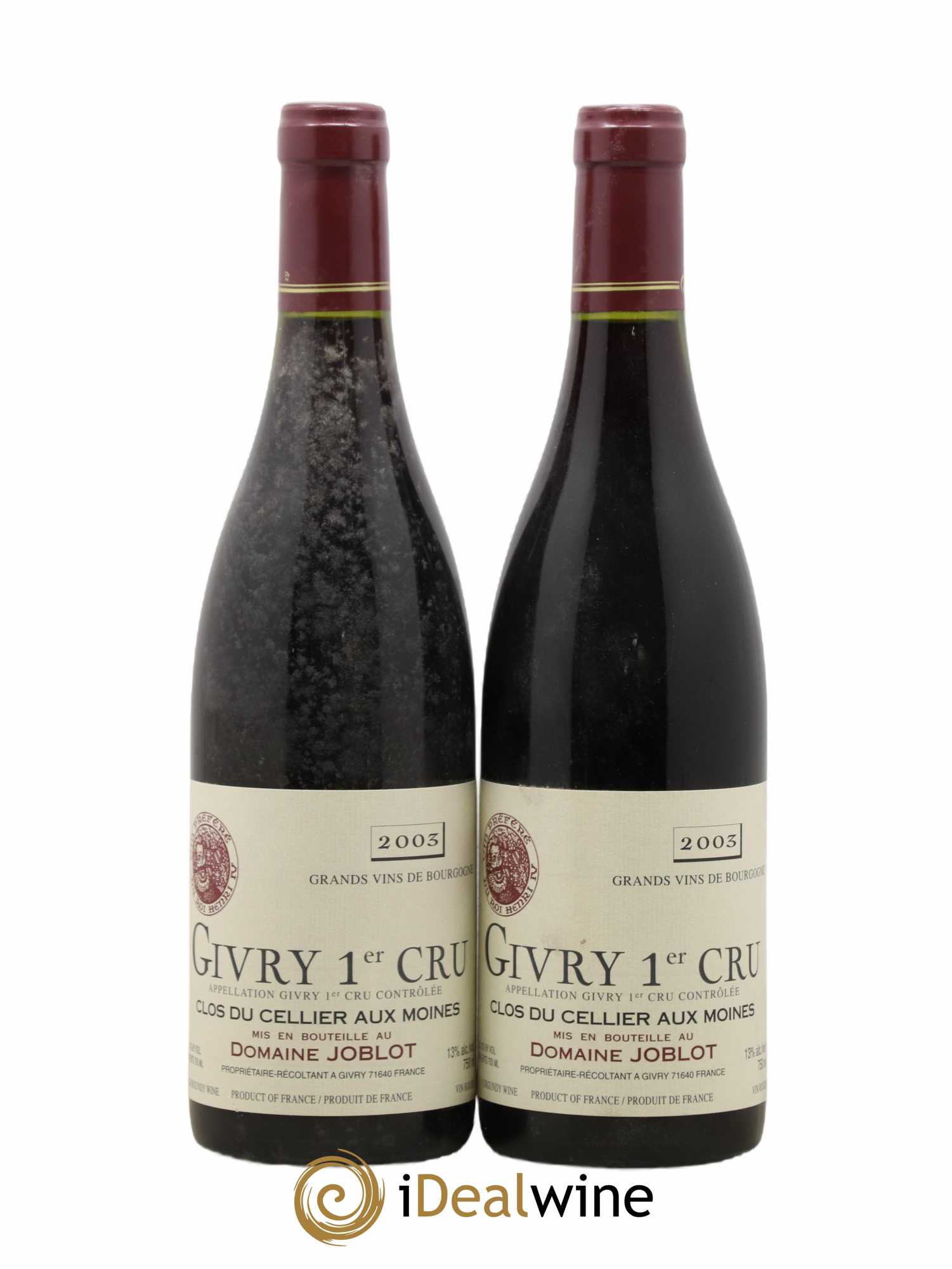 Givry 1er Cru Clos du Cellier aux Moines Joblot (Domaine) 2003 - Lot de 2 bouteilles - 0
