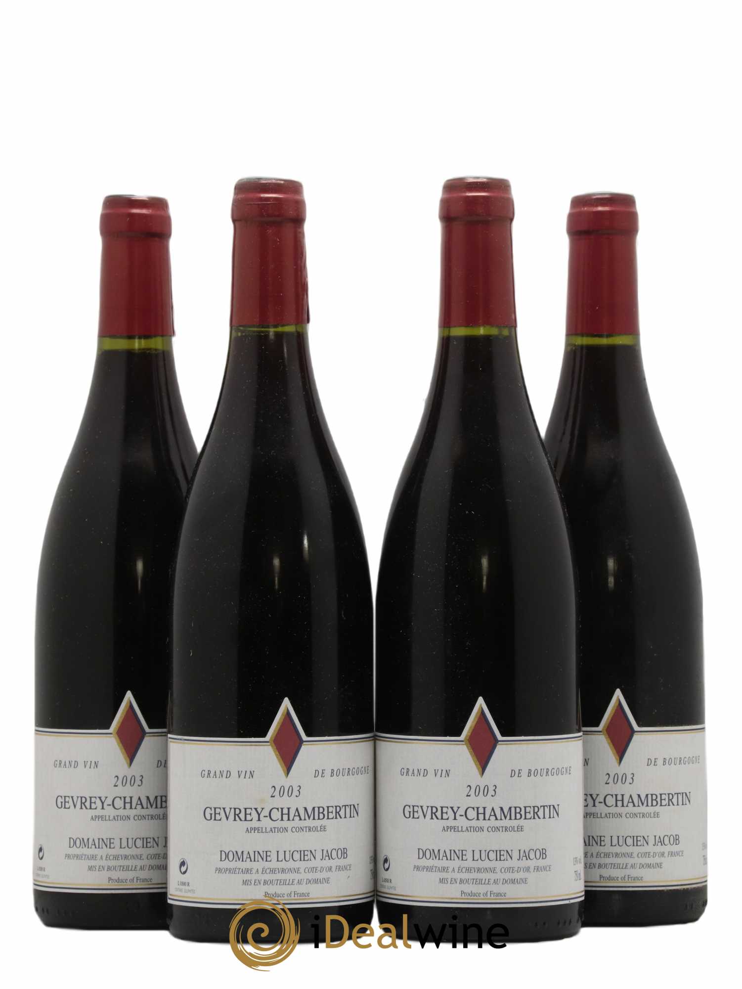 Gevrey-Chambertin Lucien Jacob 2003 - Lot de 4 bouteilles - 0