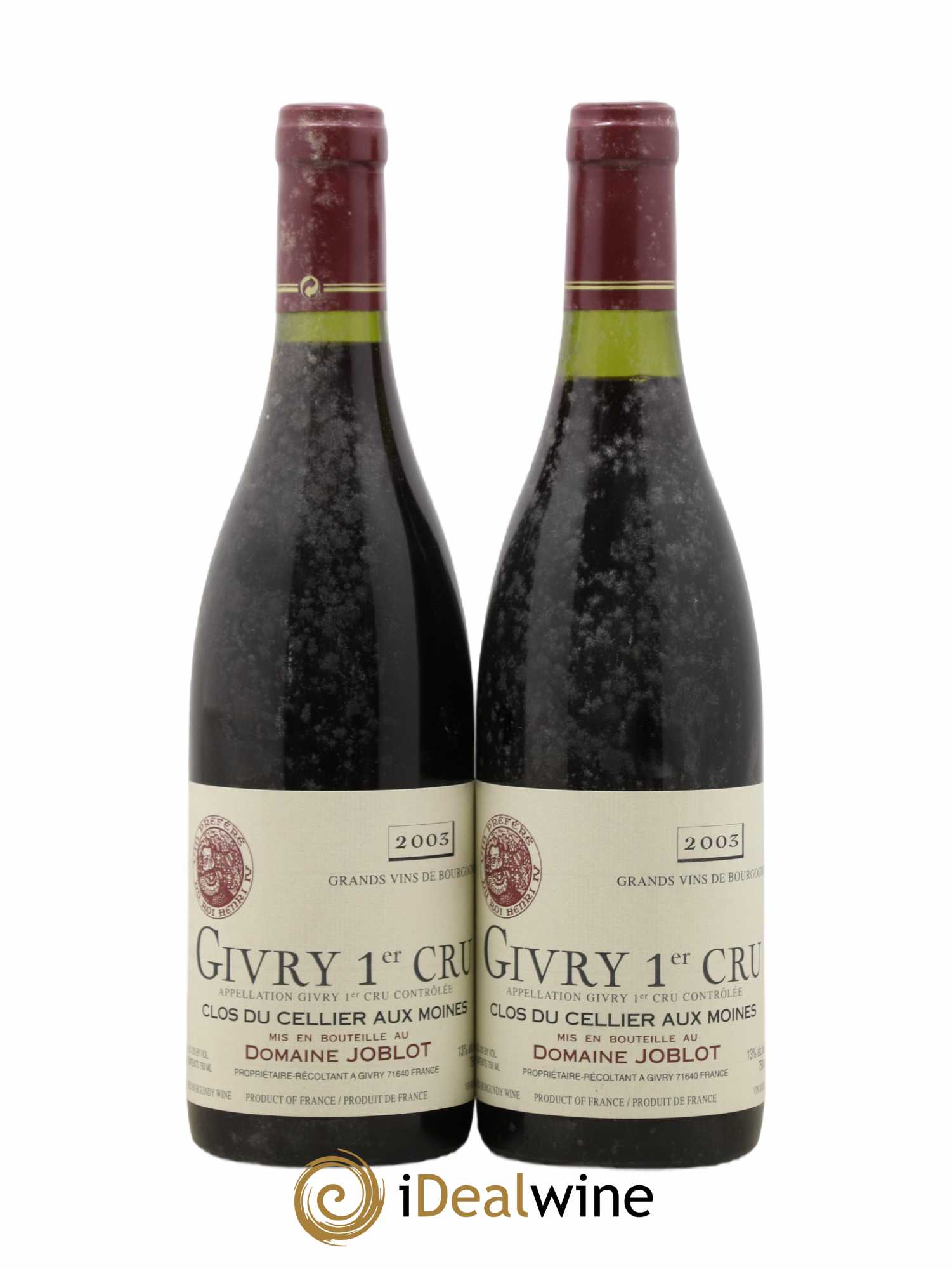 Givry 1er Cru Clos du Cellier aux Moines Joblot (Domaine) 2003 - Lot de 2 bouteilles - 0
