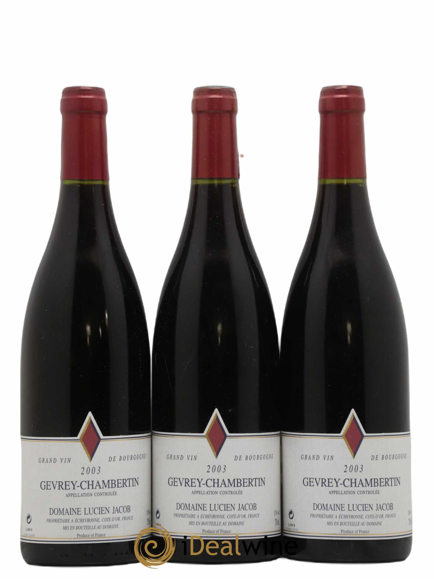 Gevrey-Chambertin Lucien Jacob 2003 - Lot de 3 bouteilles - 0