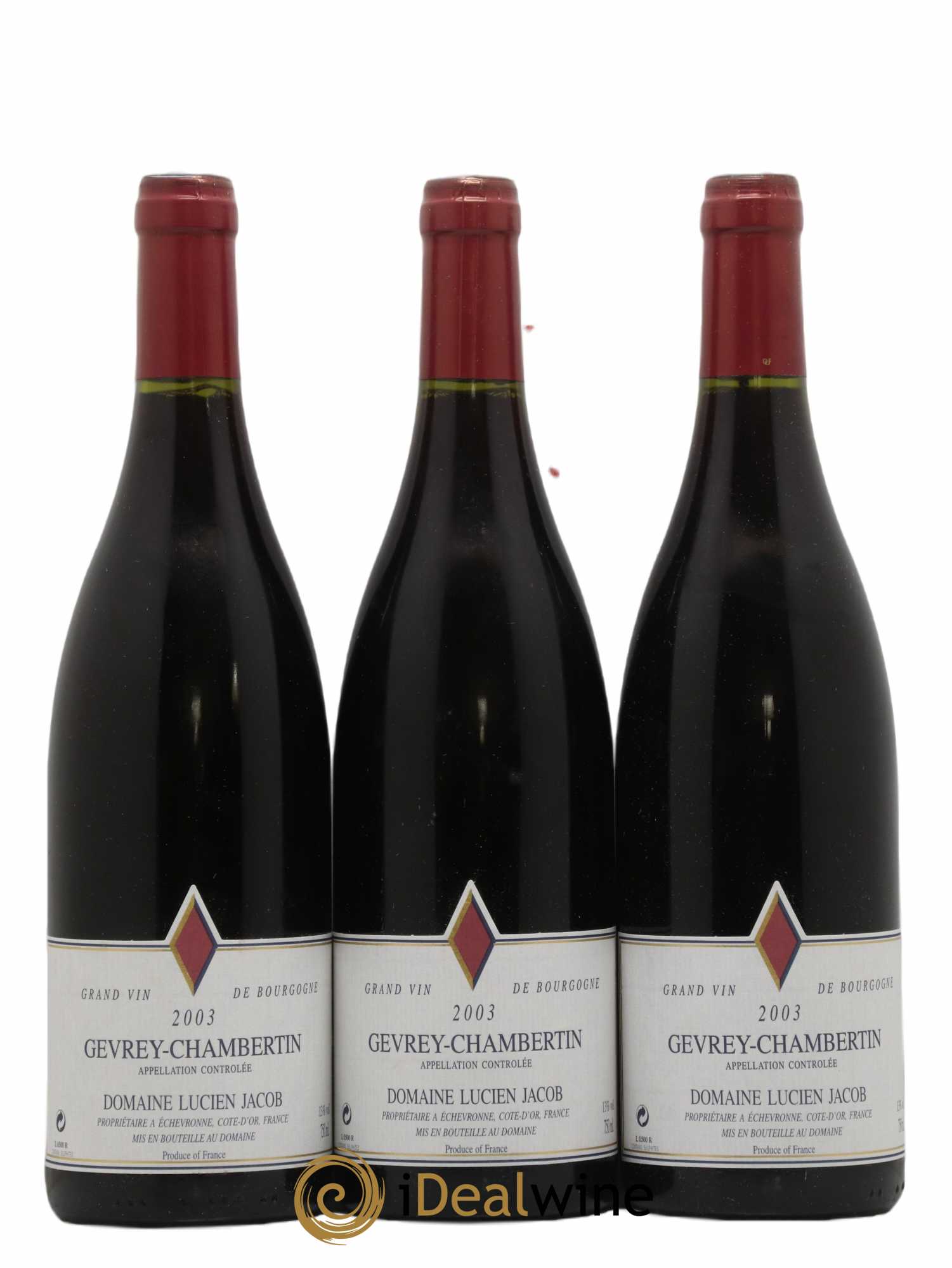 Gevrey-Chambertin Lucien Jacob 2003 - Lot de 3 bouteilles - 0
