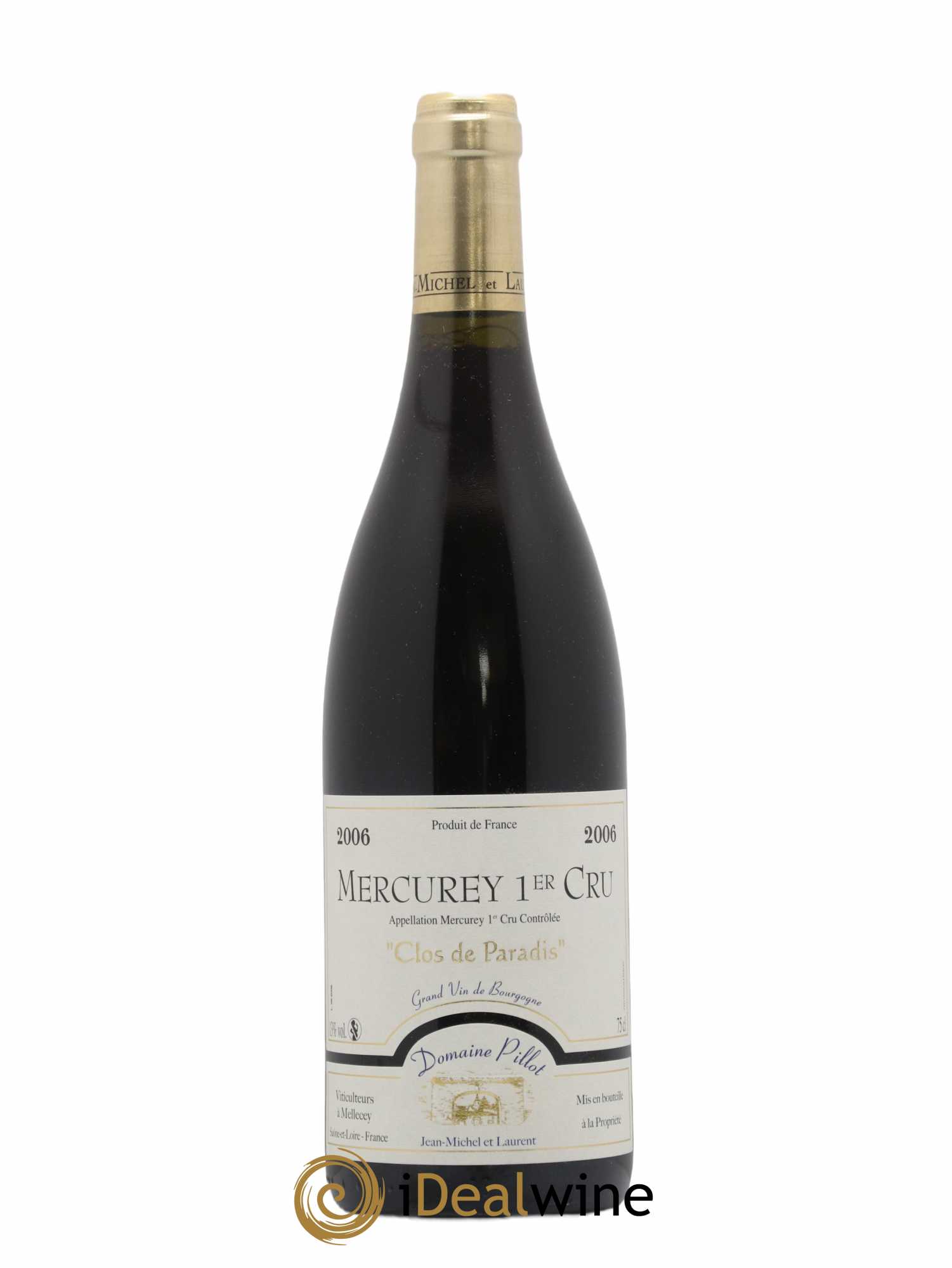 Mercurey 1er Cru Clos Du Paradis Pillot 2006 - Lot de 1 bouteille - 0