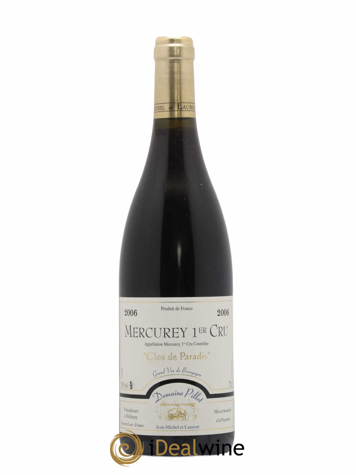 Mercurey 1er Cru Clos Du Paradis Pillot 2006 - Lot de 1 bouteille - 0
