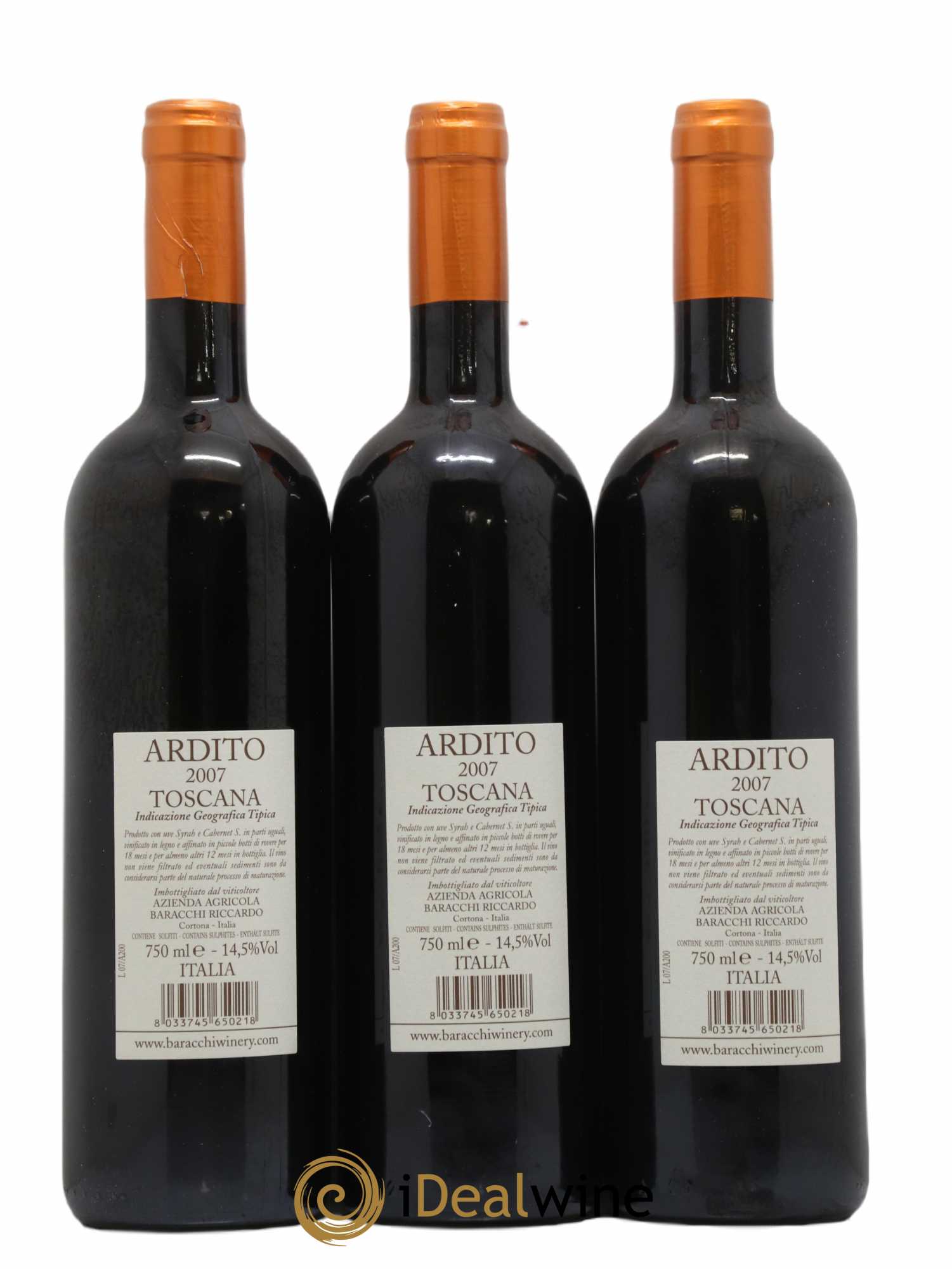 Toscana IGT Baracci Ardito 2007 - Lot of 3 bottles - 1