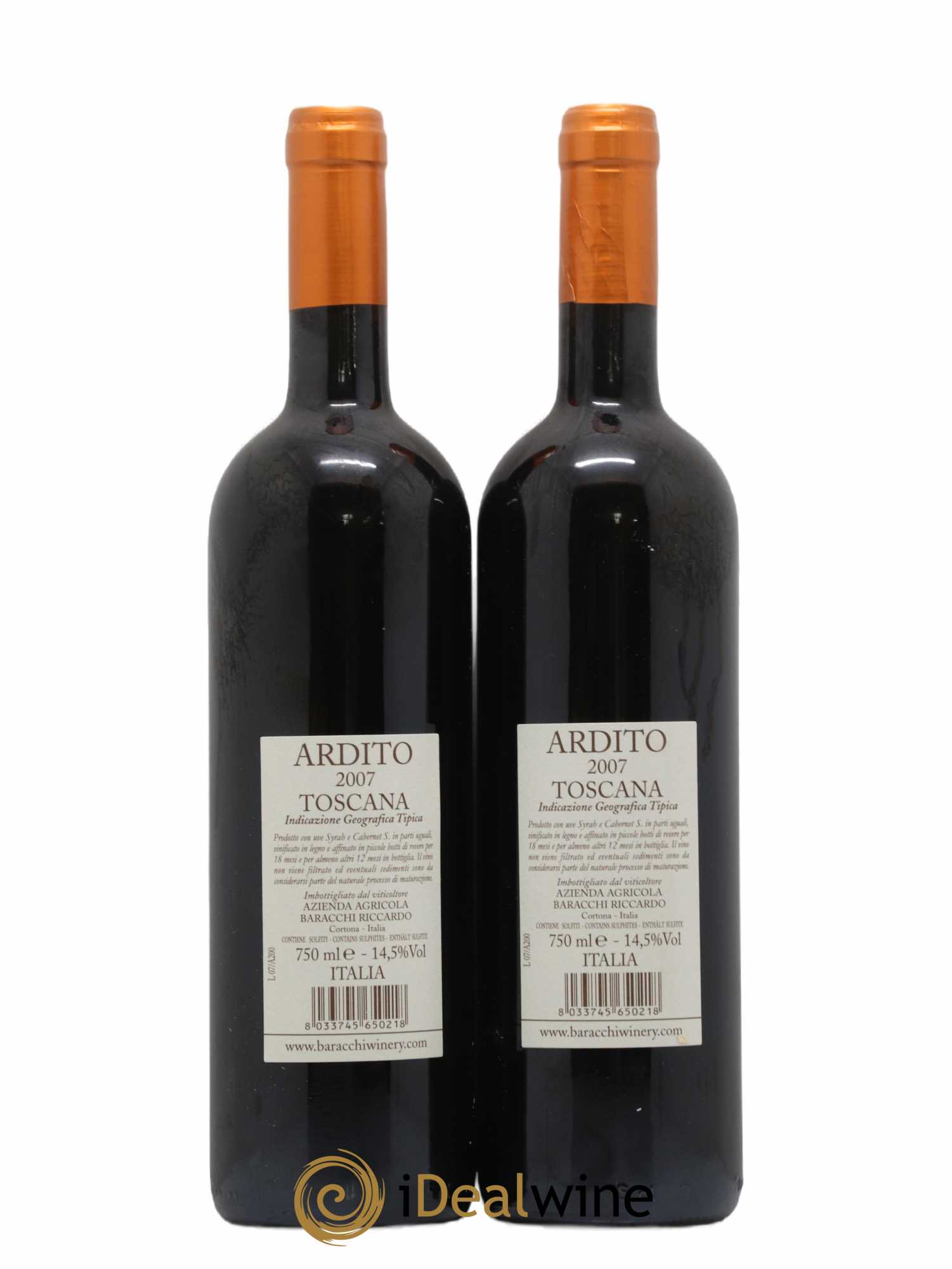 Toscana IGT Baracci Ardito 2007 - Lot de 2 bouteilles - 1