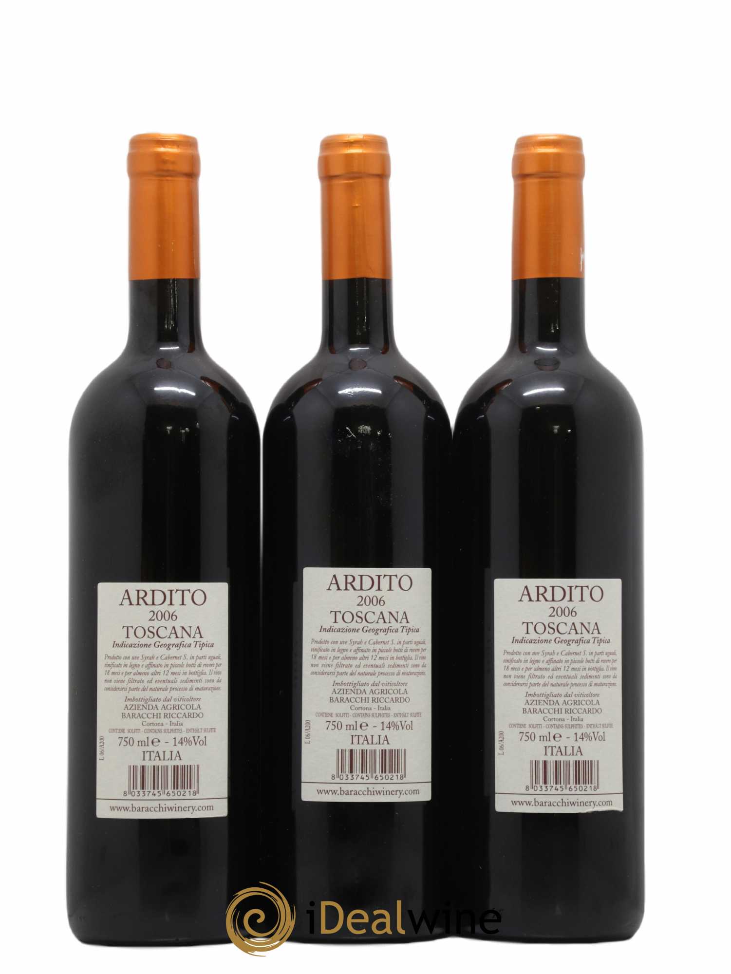 Toscana IGT Baracci Ardito 2006 - Lot de 6 bouteilles - 2