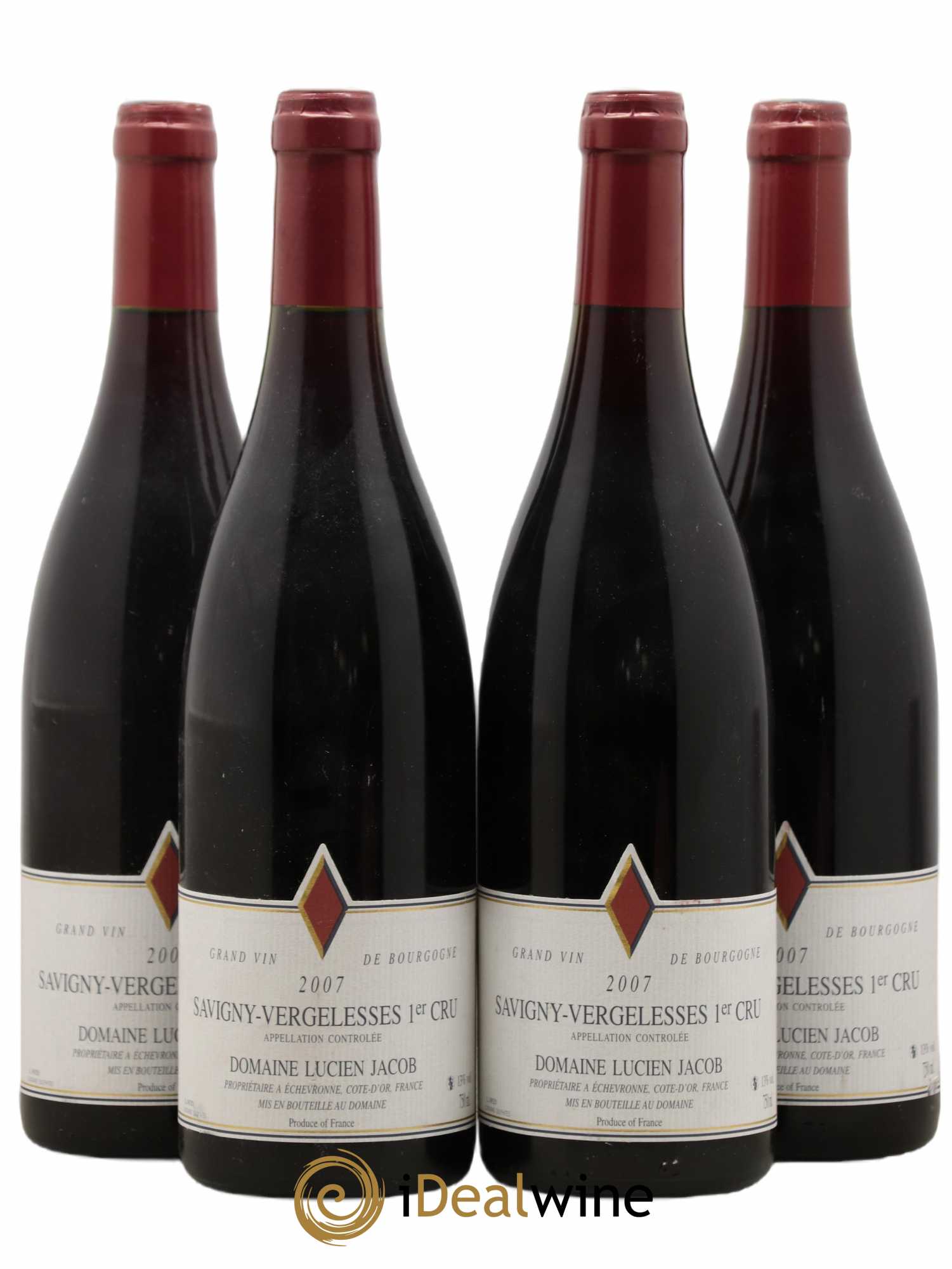 Savigny-lès-Beaune 1er Cru Vergelesses Lucien Jacob 2007 - Posten von 4 Flaschen - 0
