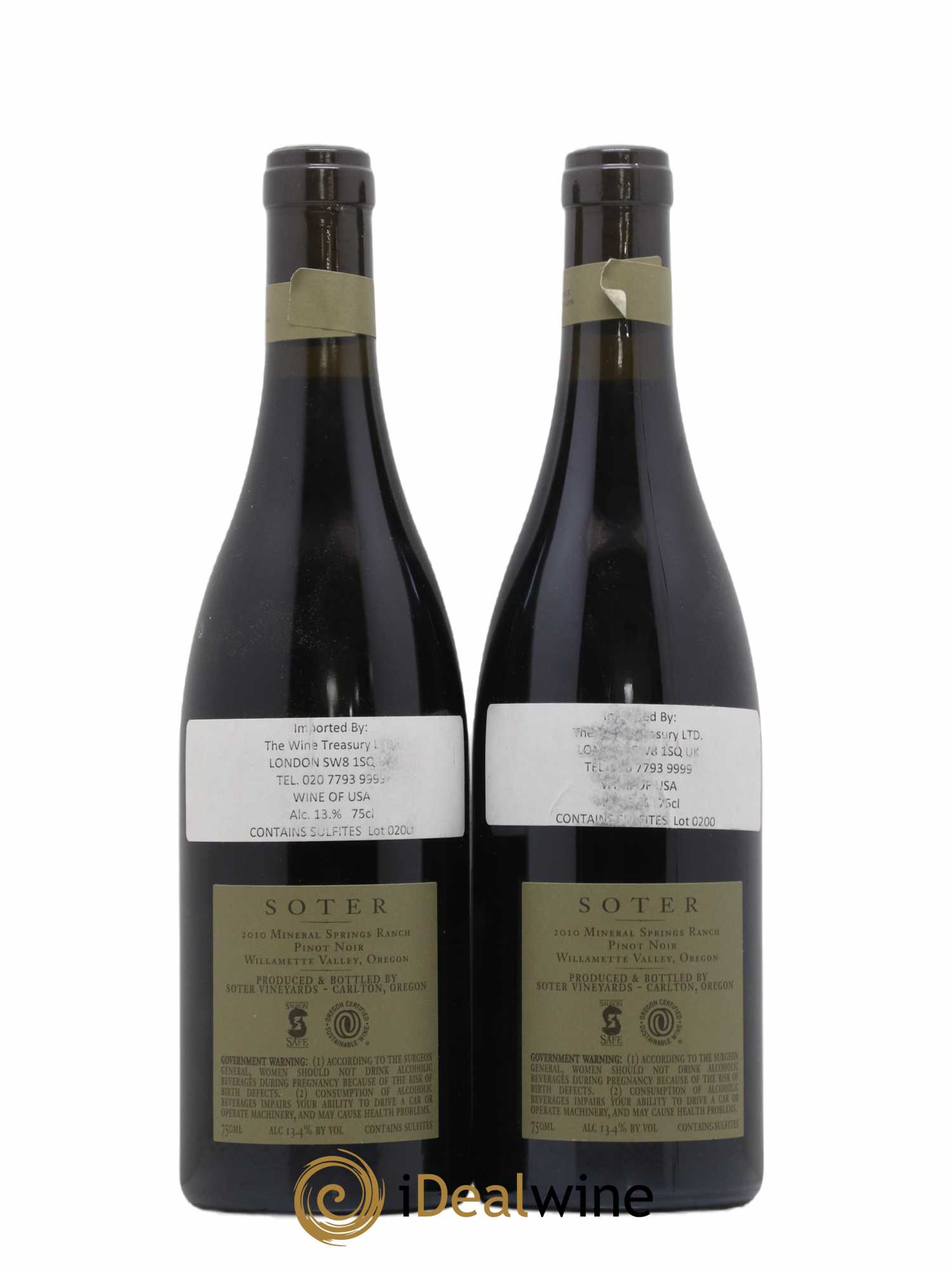 USA Soter Mineral Spring Range Pinot noir 2010 - Posten von 2 Flaschen - 1