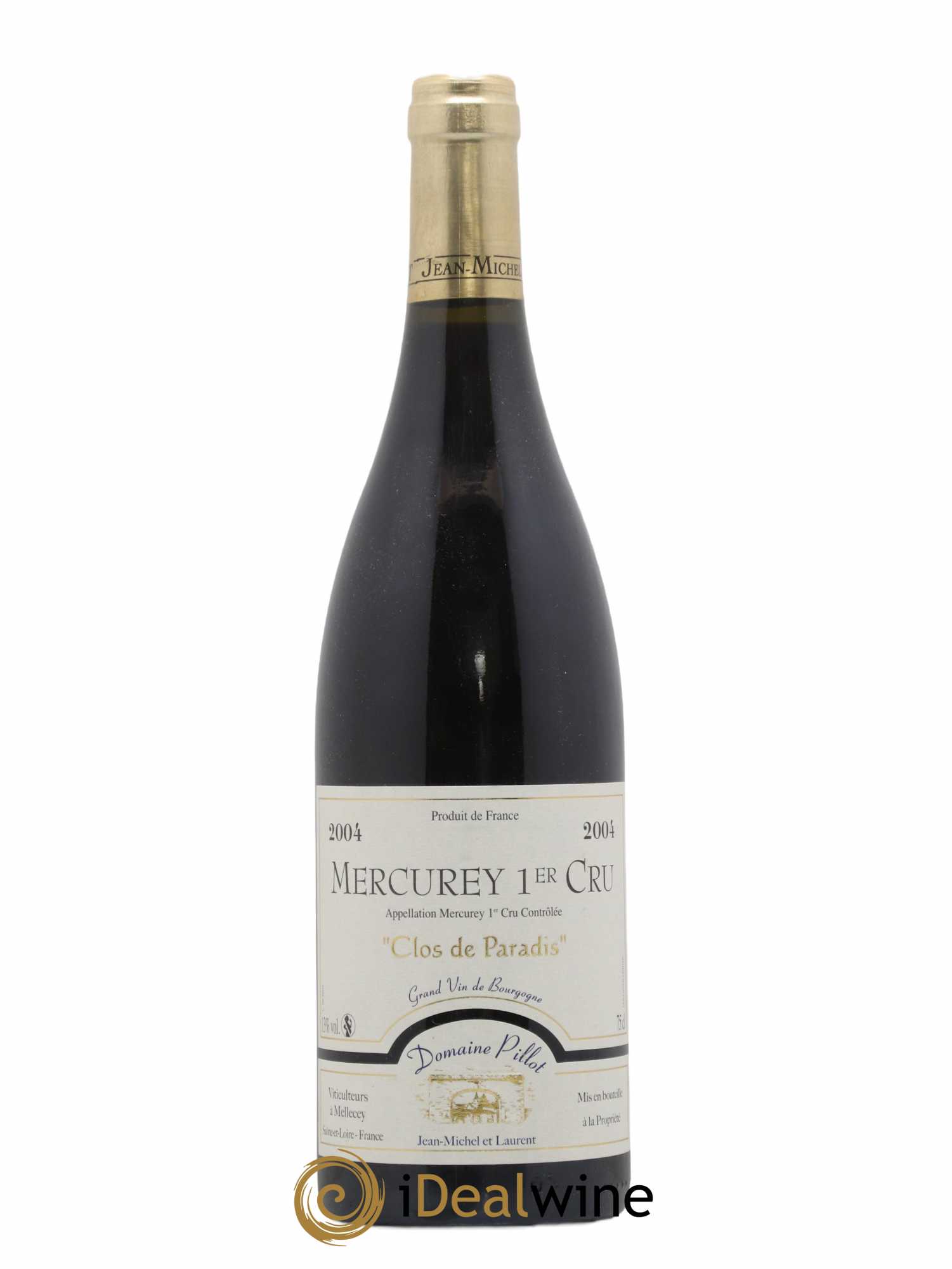 Mercurey 1er Cru Clos Du Paradis Pillot 2004 - Lot de 1 bouteille - 0