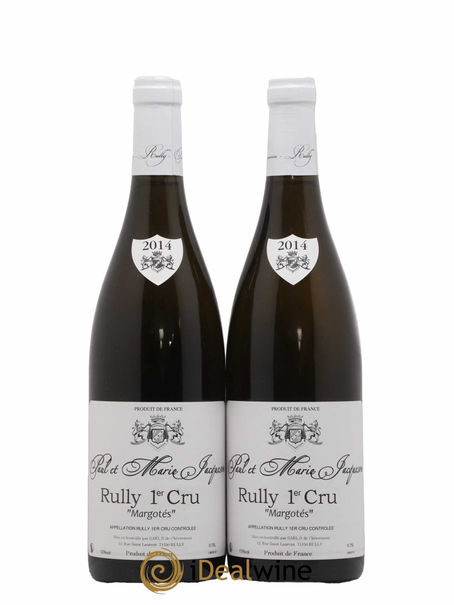 Rully 1er Cru Margotés Paul & Marie Jacqueson La Pucelle GFA Margotée Terje Brodahl 2014 - Posten von 2 Flaschen - 0