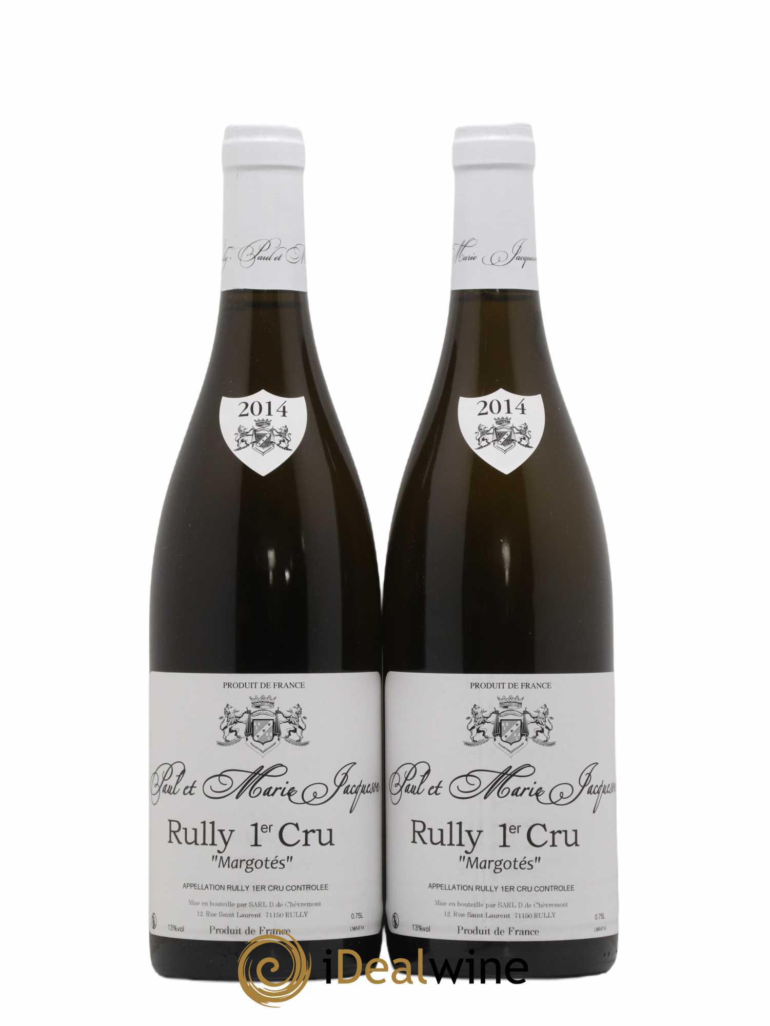 Rully 1er Cru Margotés Paul & Marie Jacqueson La Pucelle GFA Margotée Terje Brodahl 2014 - Posten von 2 Flaschen - 0