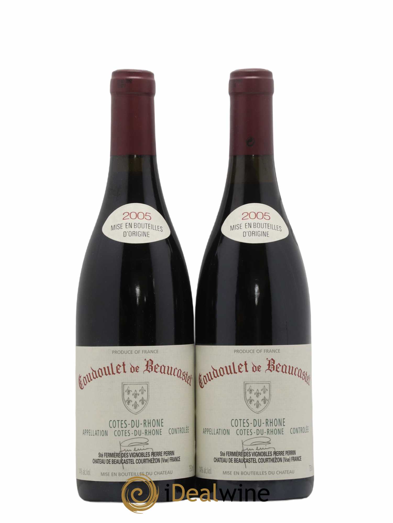 Côtes-du-Rhône Coudoulet de Beaucastel Famille Perrin 2005 - Lot de 2 bouteilles - 0